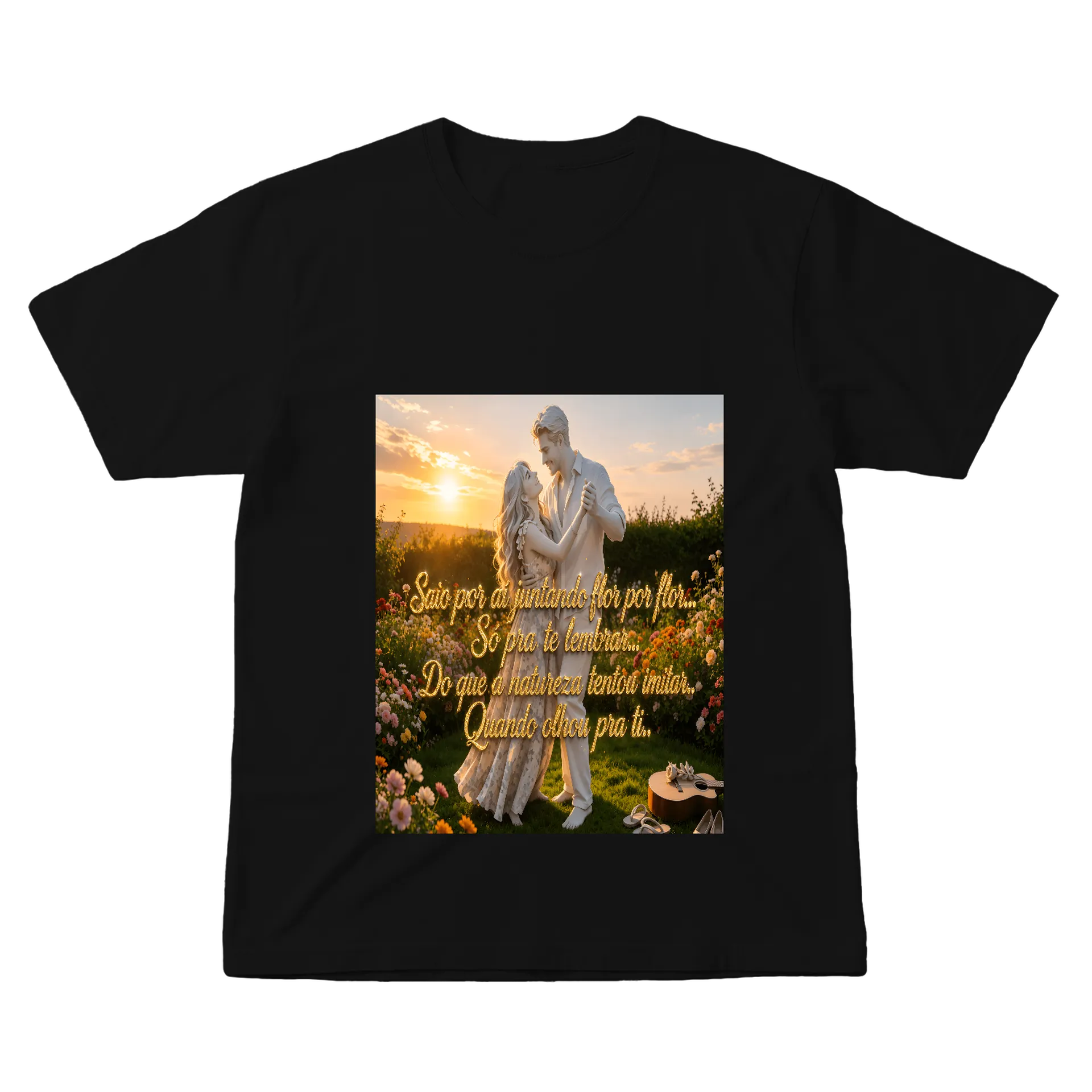 Camiseta Frase Flor no Campo Ouro - Imagem 1