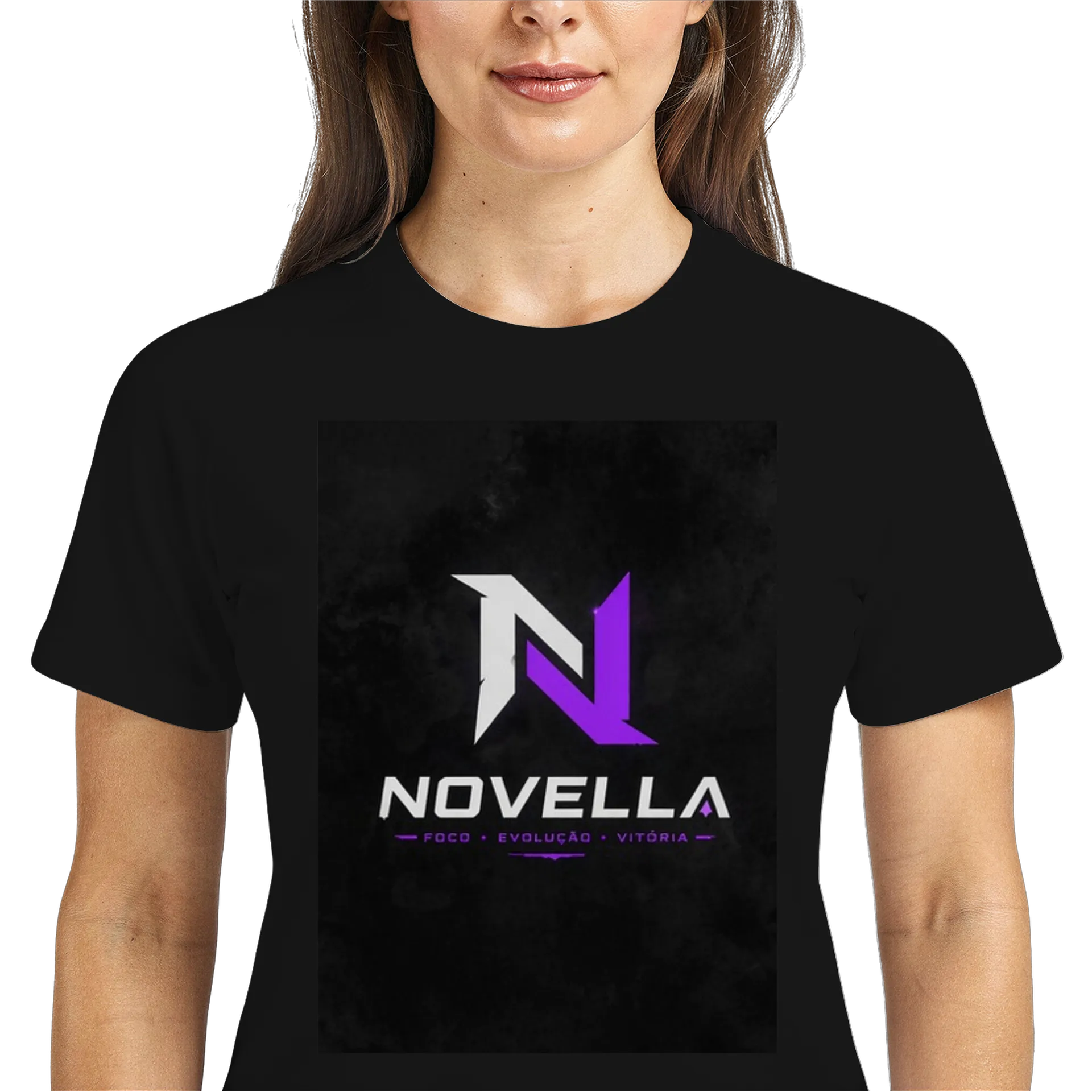 Camiseta Dry Fit Logotipo Novella Preto e Branco 100% - Imagem 3