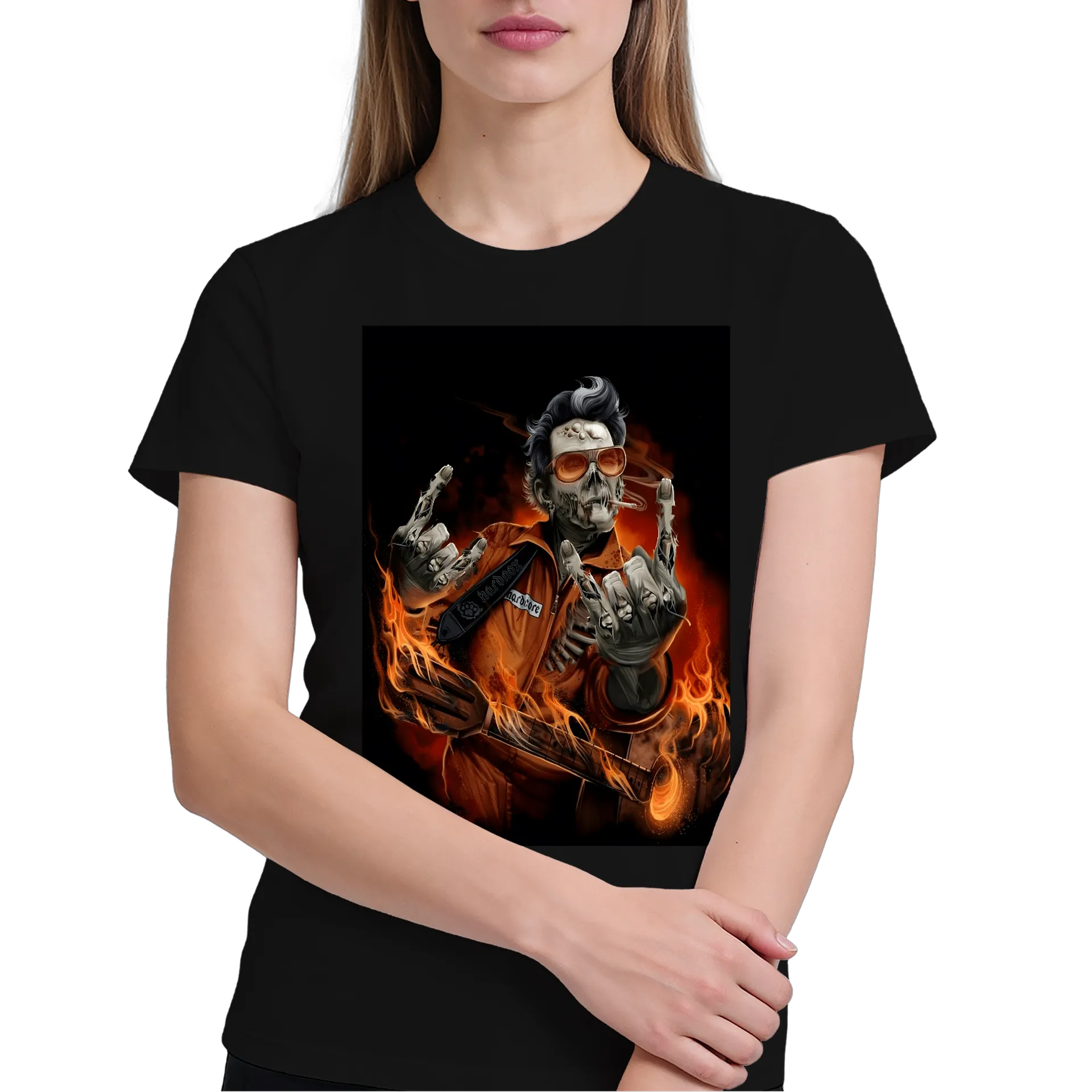 Camiseta Esqueleto Rockeiro com Guitarra 100% Algodão de Mohawk Co. — imagem 3 de 6
