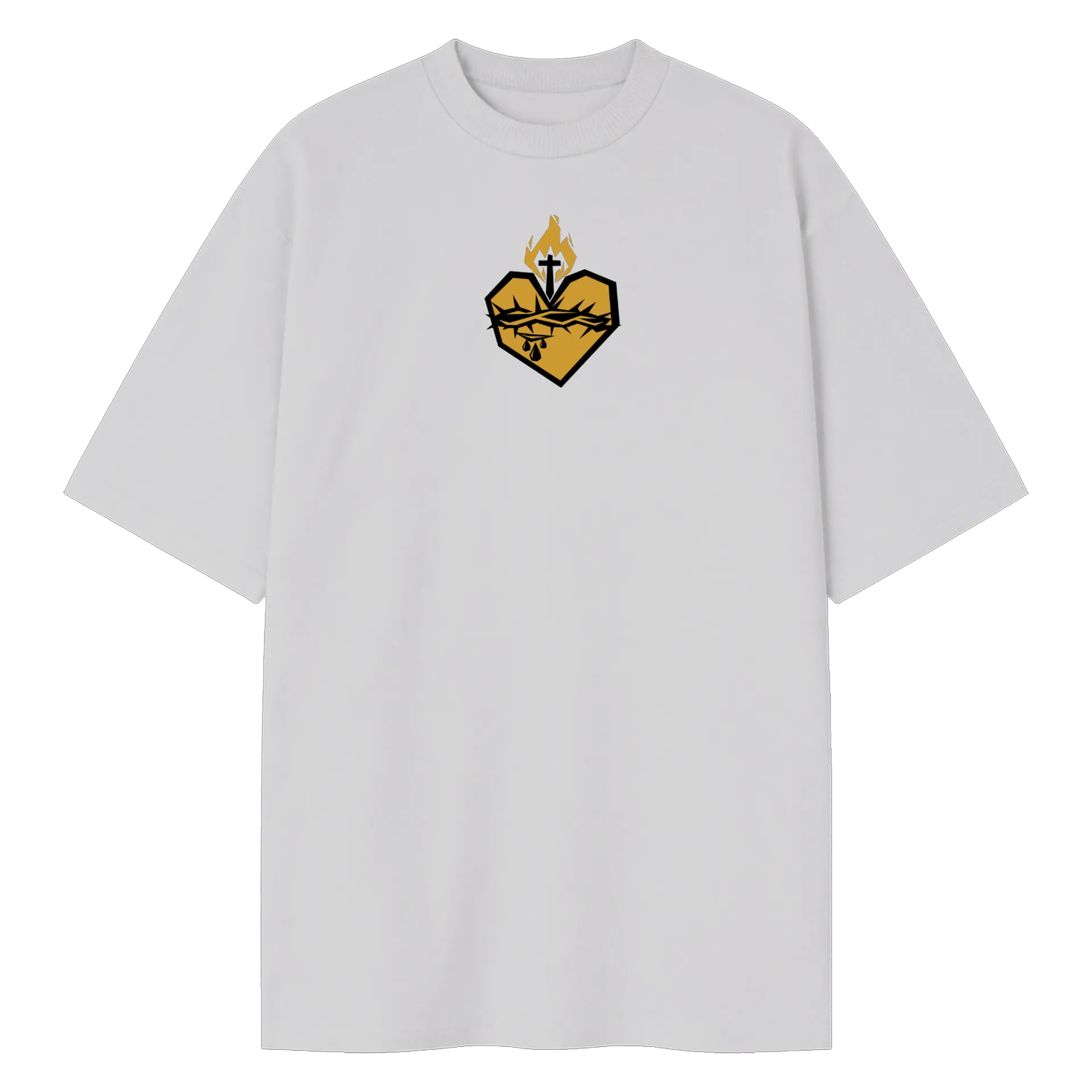 Camiseta Oversized - Sagrado Coração de Jesus - Dourado de VERITAS