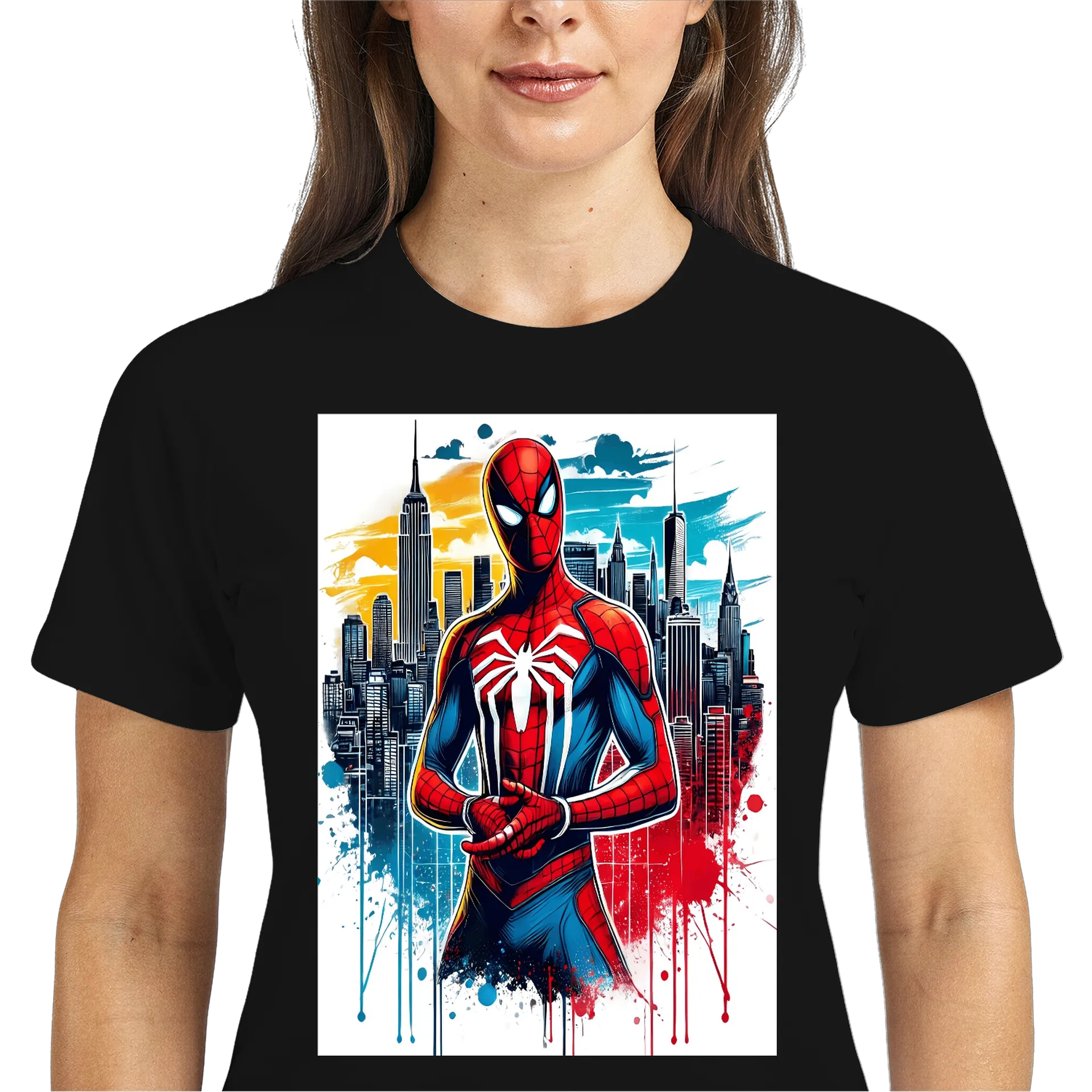 Camiseta Dry Fit Homem-Aranha Estampa Colorida 100% Algodão - Imagem 3