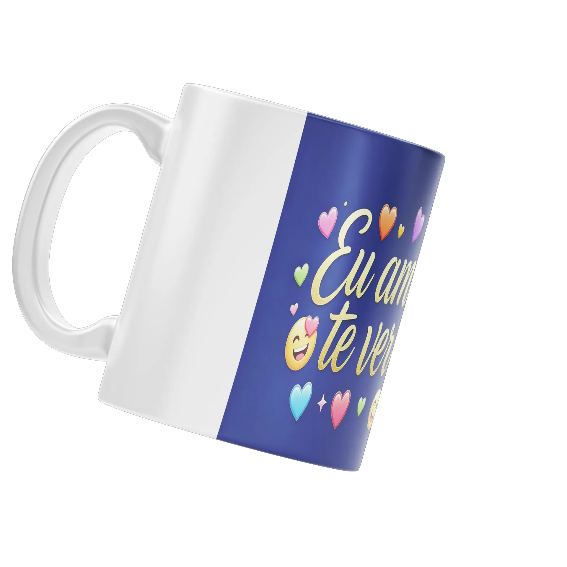 Caneca Cerâmica Mensagem Emoji Coração 325ml - Imagem 4