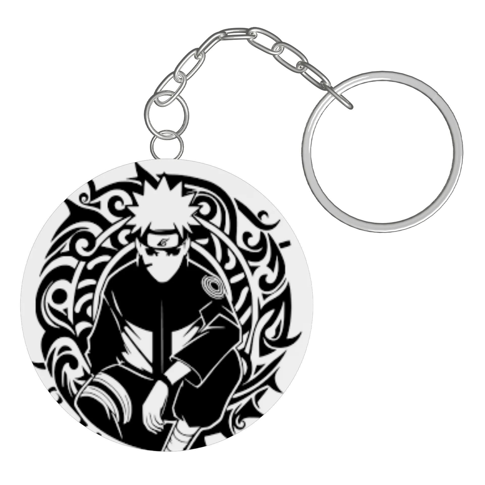 Chaveiro MDF Naruto Estampa Preto e Branco - Imagem 3