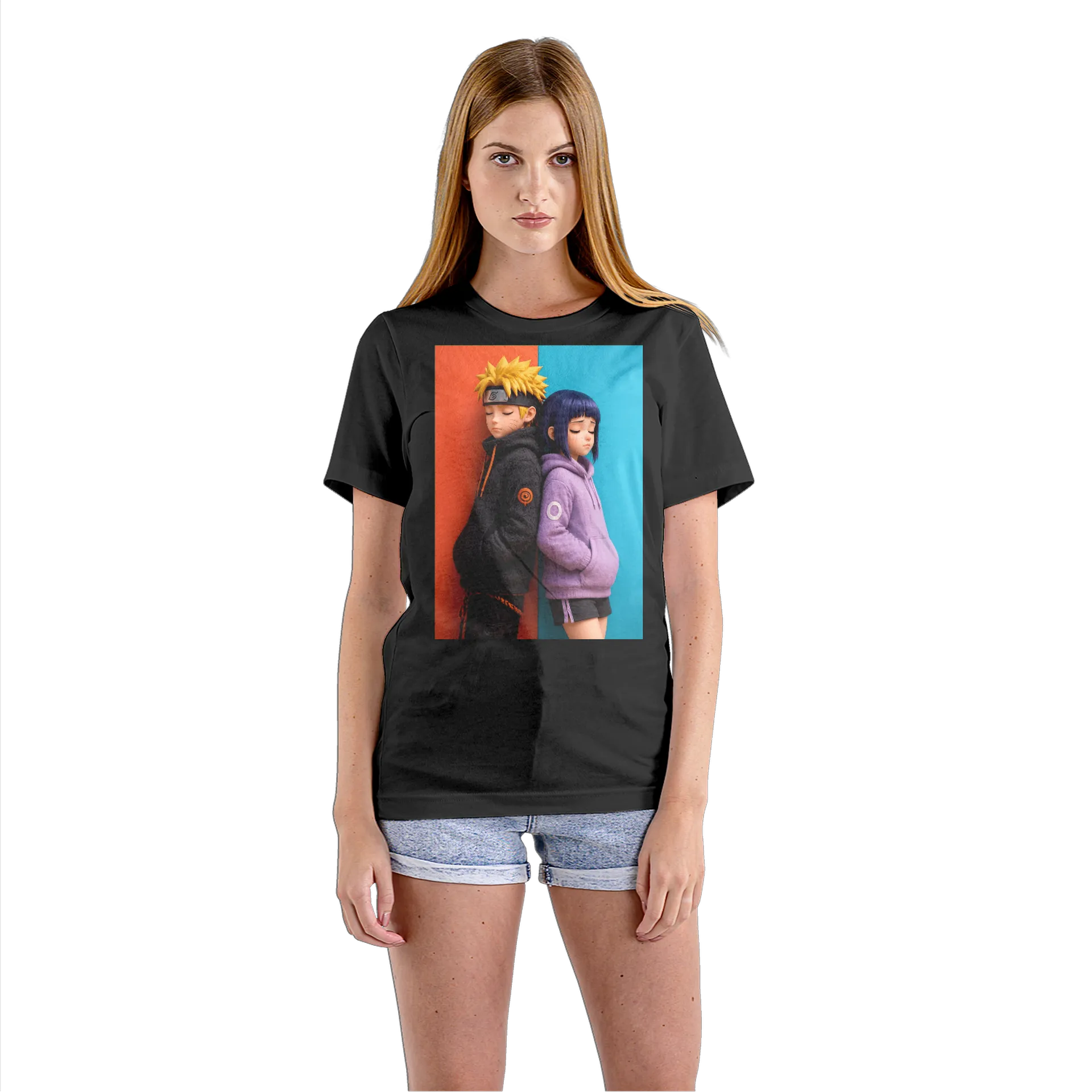 Camiseta Babylook Naruto e Hinata Anime 100% Algodão - Imagem 3