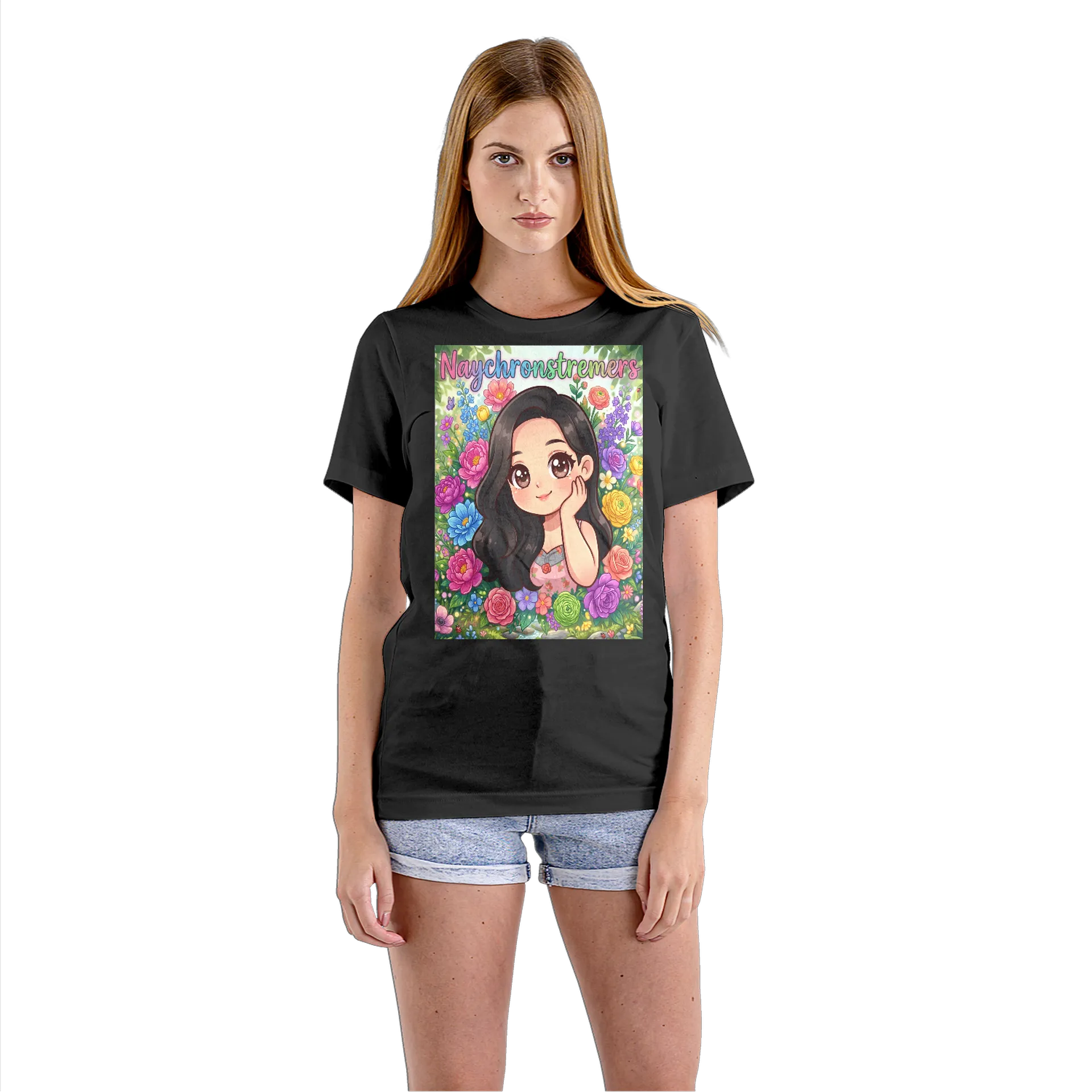 Camiseta Babylook Personagem Anime Flores 'Naychronstreamers - Imagem 3