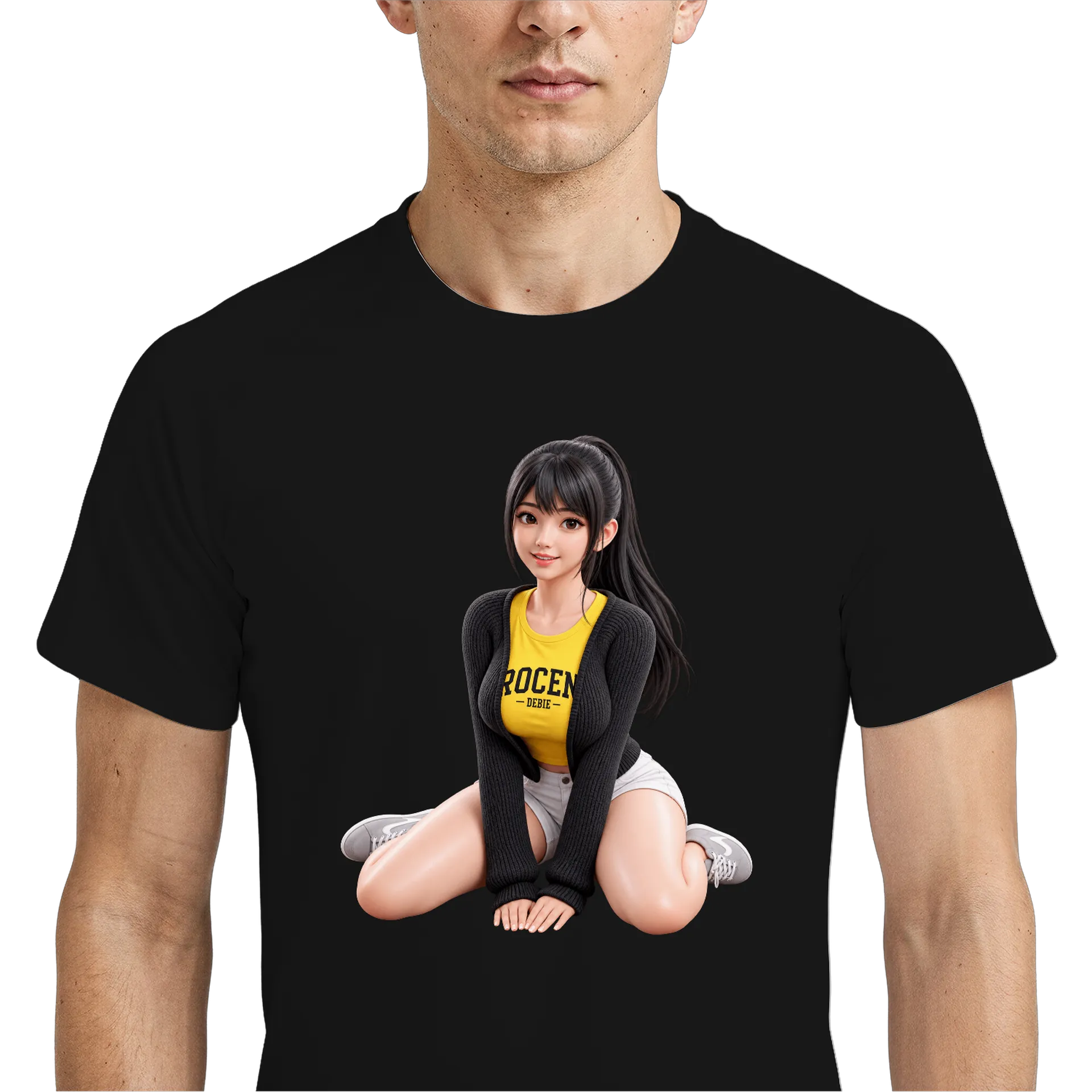 Camiseta Dry Fit Personagem com Estampa Tipográfica Amarela - Imagem 4