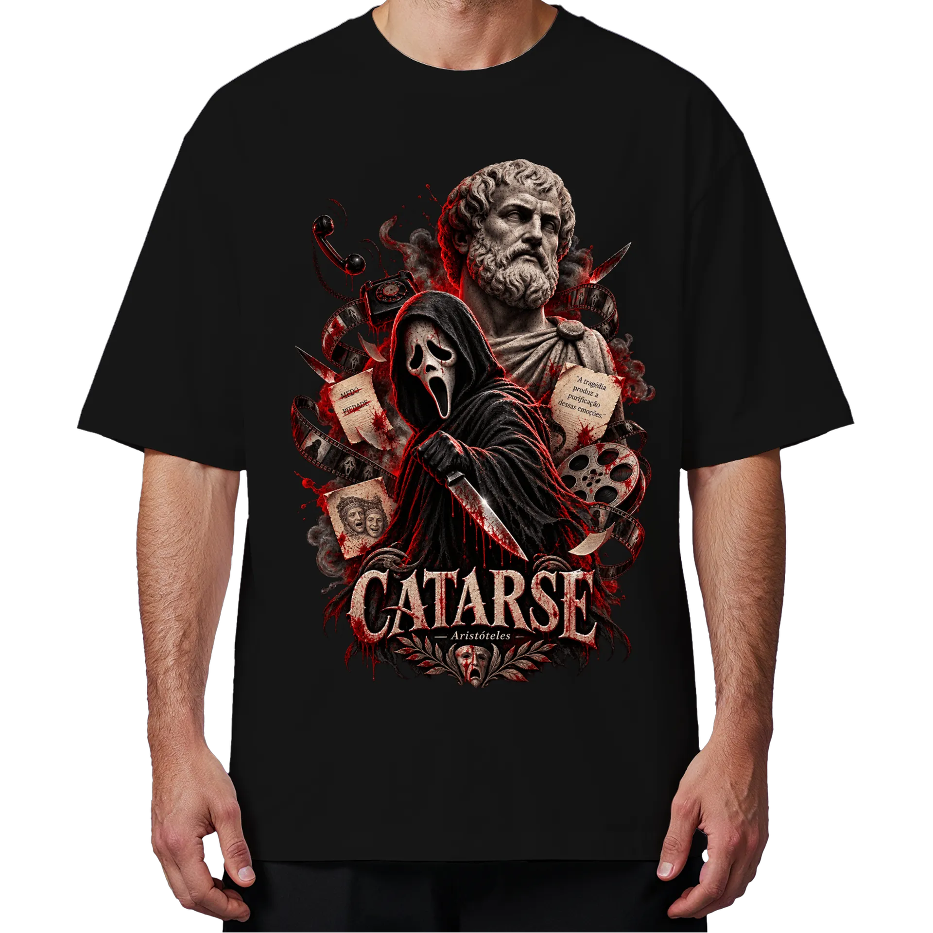 Camiseta Oversized Gohstface e Aristóteles - Imagem 4