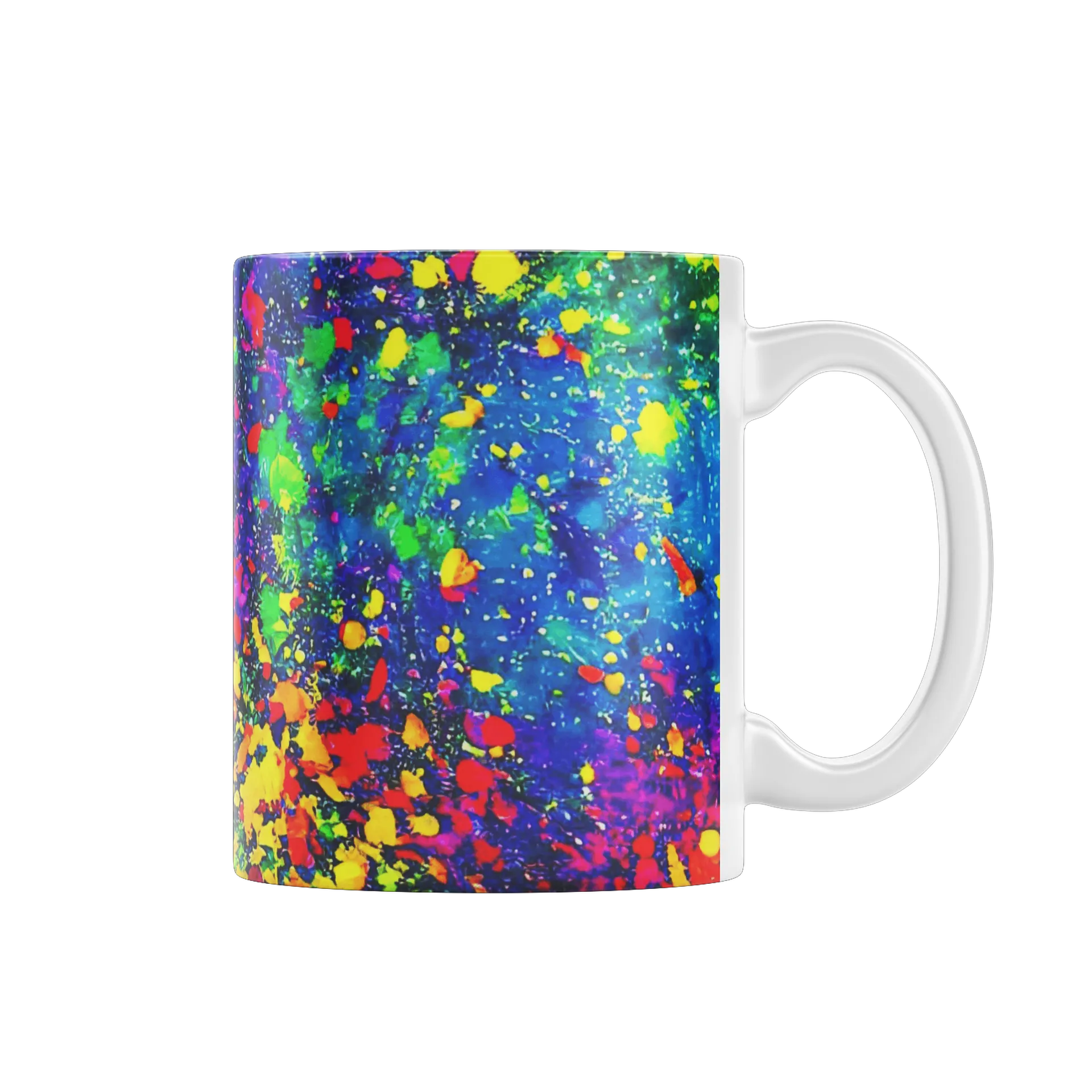 Caneca Porcelana Abstrata Colorida 325ml - Imagem 1