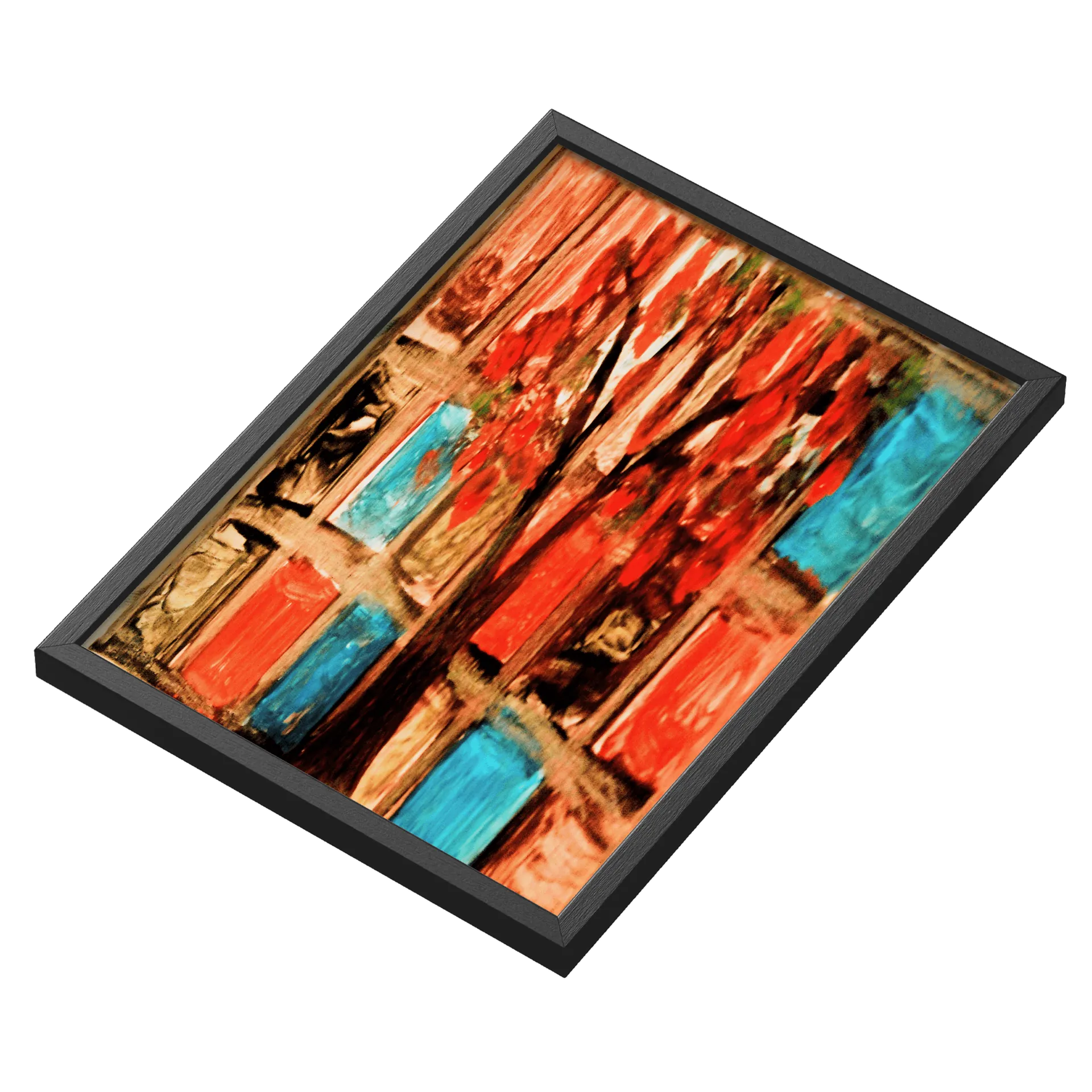 Quadro Estante de Livros Abstrata Colorida A3 - Imagem 3
