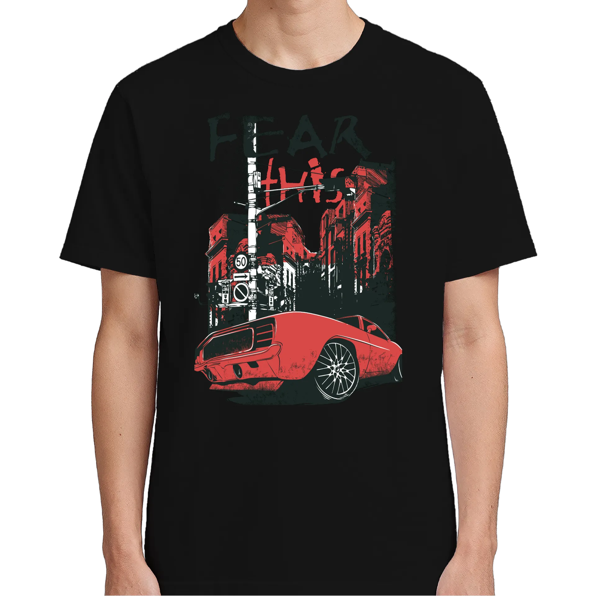 Camiseta Arte Carro Vermelho 100% Algodão - Imagem 5