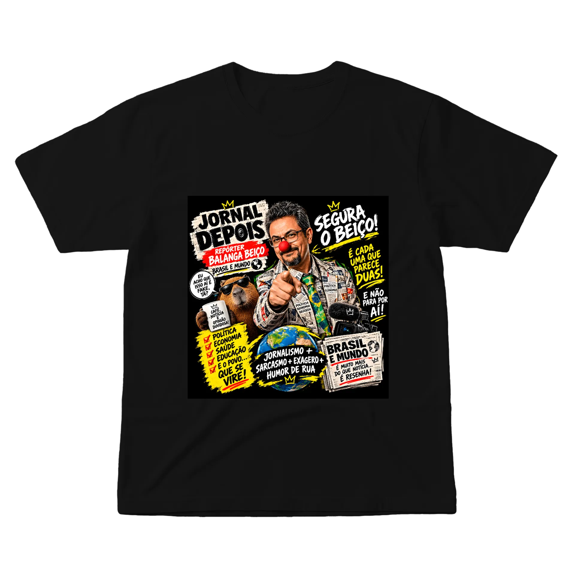 Camiseta Jornal Depois Repórter Humor Satírico 100% A de vandaomoloni — imagem 1 de 6