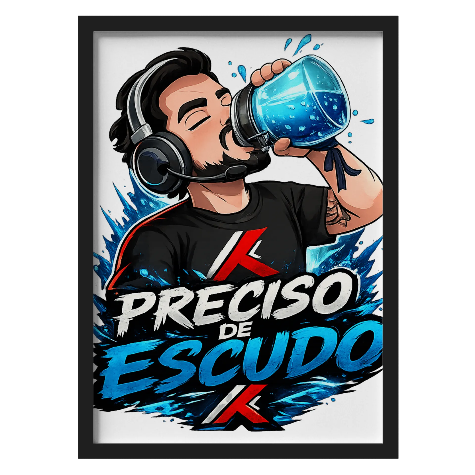 Quadro Estampa Gamer Preciso de Escudo A3 - Imagem 1