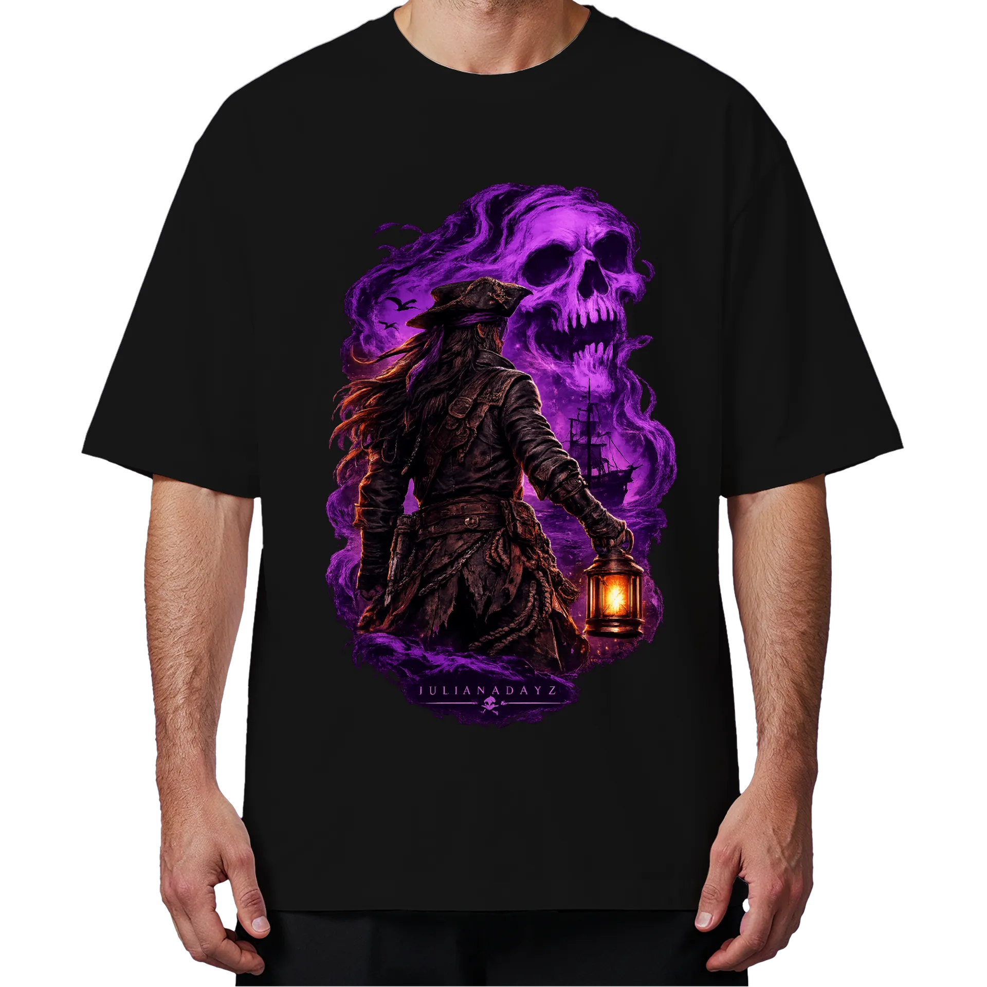 Camiseta Oversized Caveira Espectral Homem - Imagem 4
