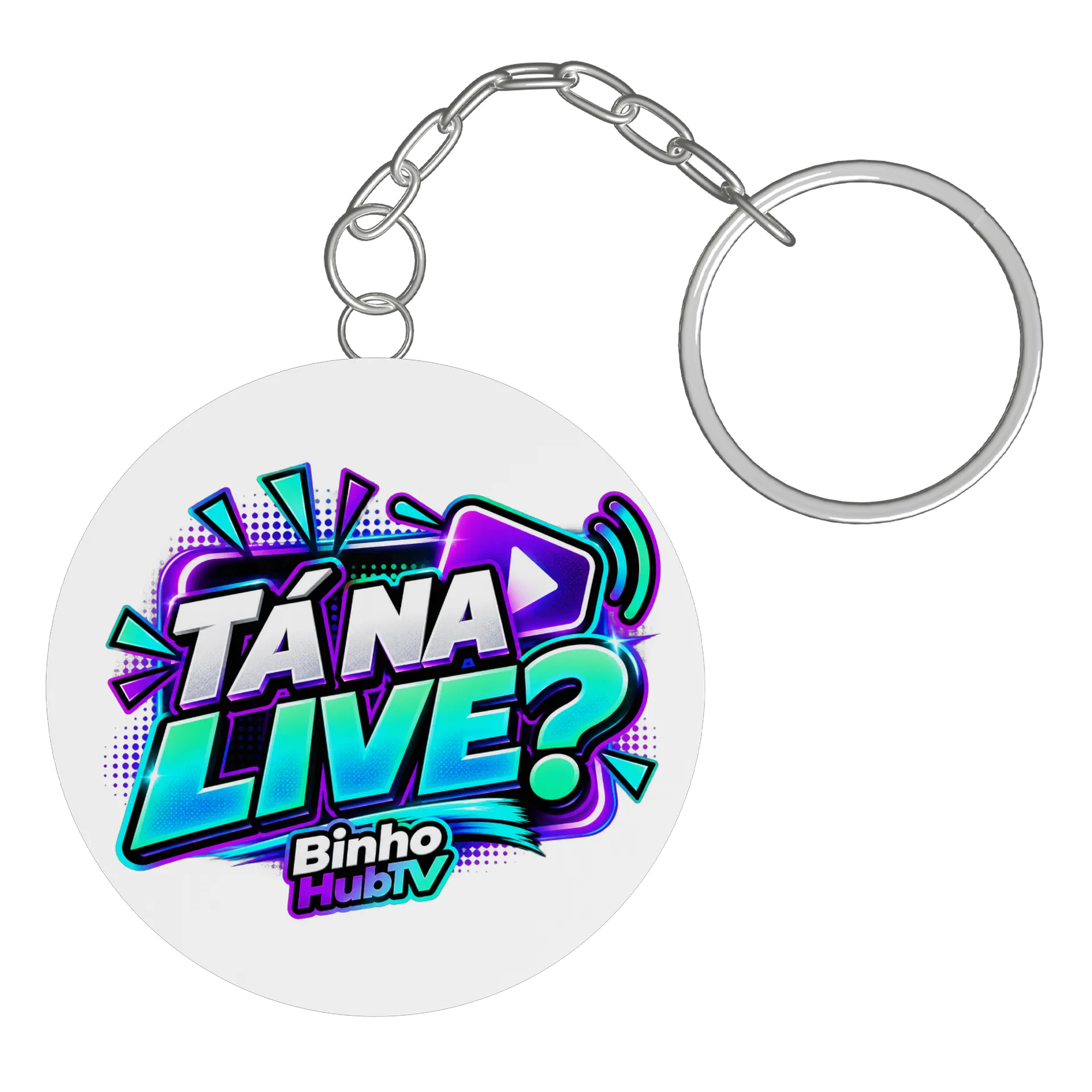 Chaveiro MDF Estampa Tipográfica Tá Na Live Binhol HubTV - Imagem 2