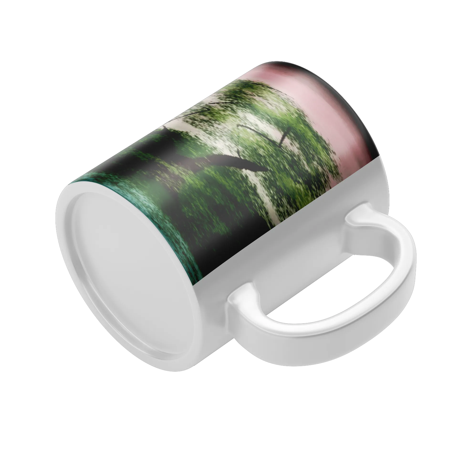 Caneca Paisagem de Árvores e Lago Estilo Pintura 325ml - Imagem 3