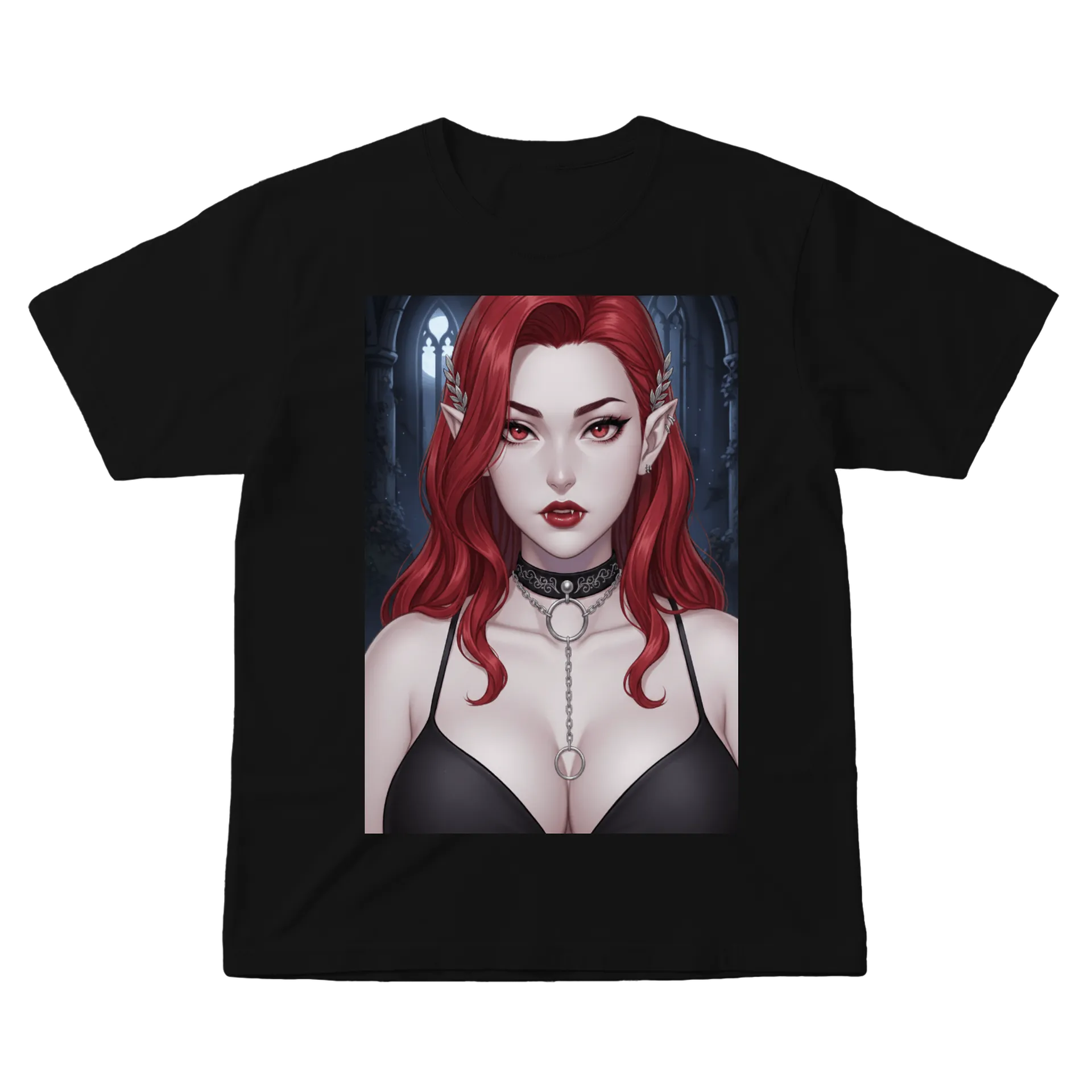 Camiseta Vampira com Cabelo Vermelho 100% Algodão - Imagem 1