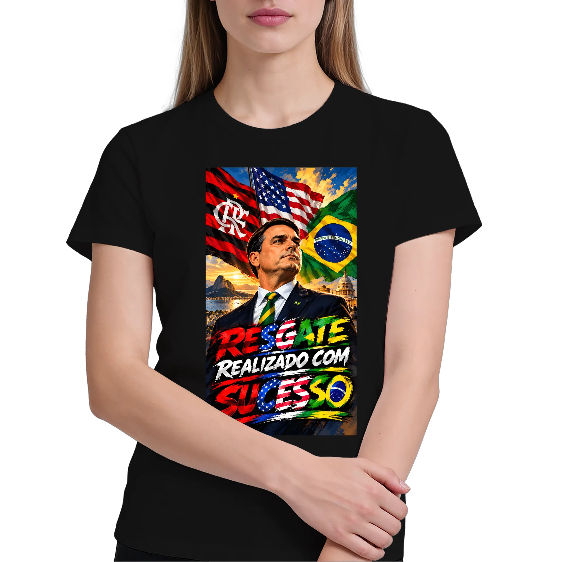 Camiseta Estampa RESGATE REALIZADO COM SUCESSO 100% Algodão - Imagem 3