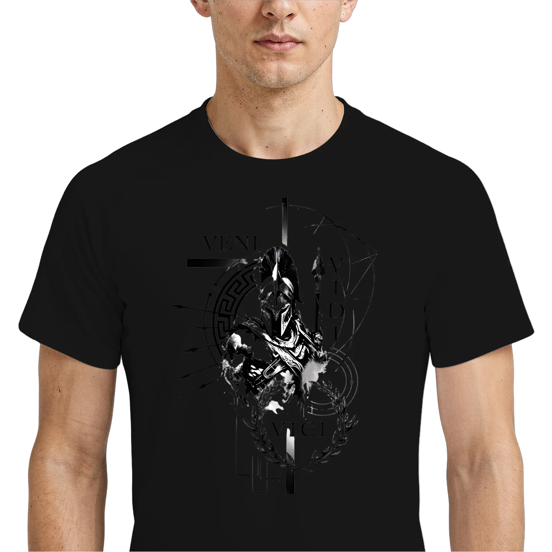 Camiseta Dry Fit Guerreiro Romano Monocromático Estilo - Imagem 4