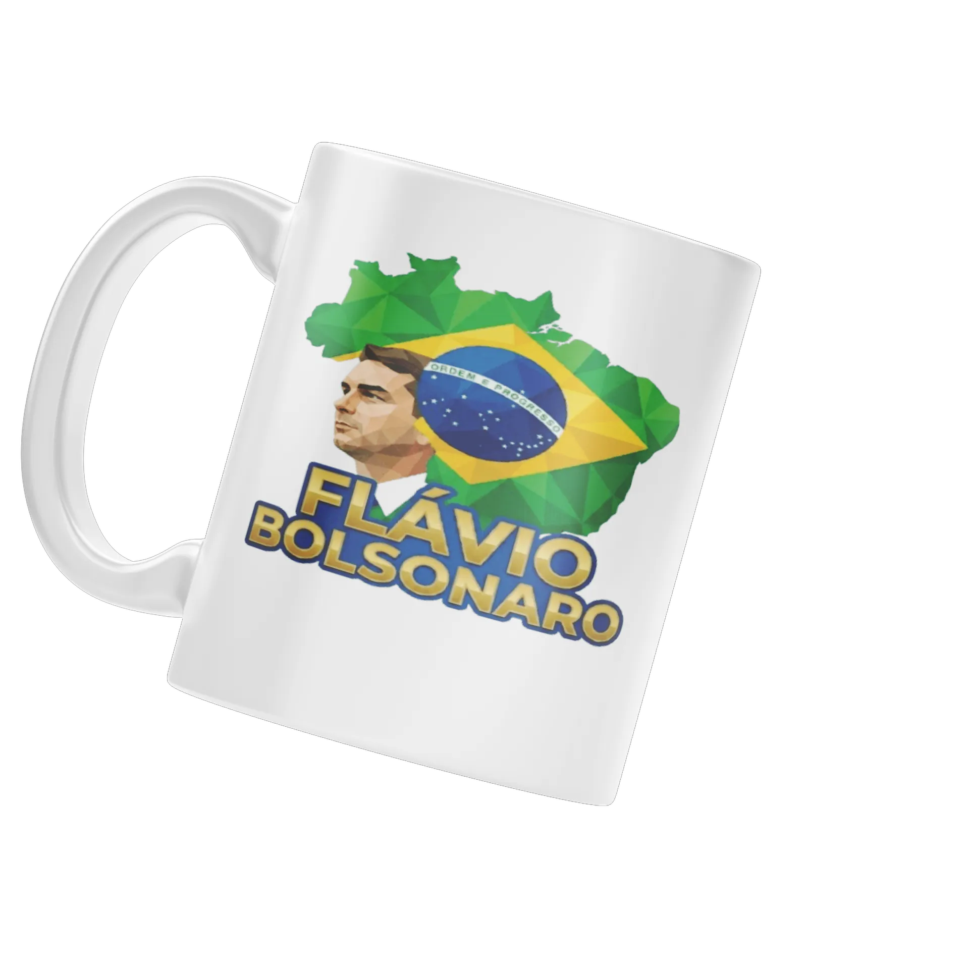 Caneca Porcelana Flávio Bolsonaro Brasil 325ml - Imagem 3