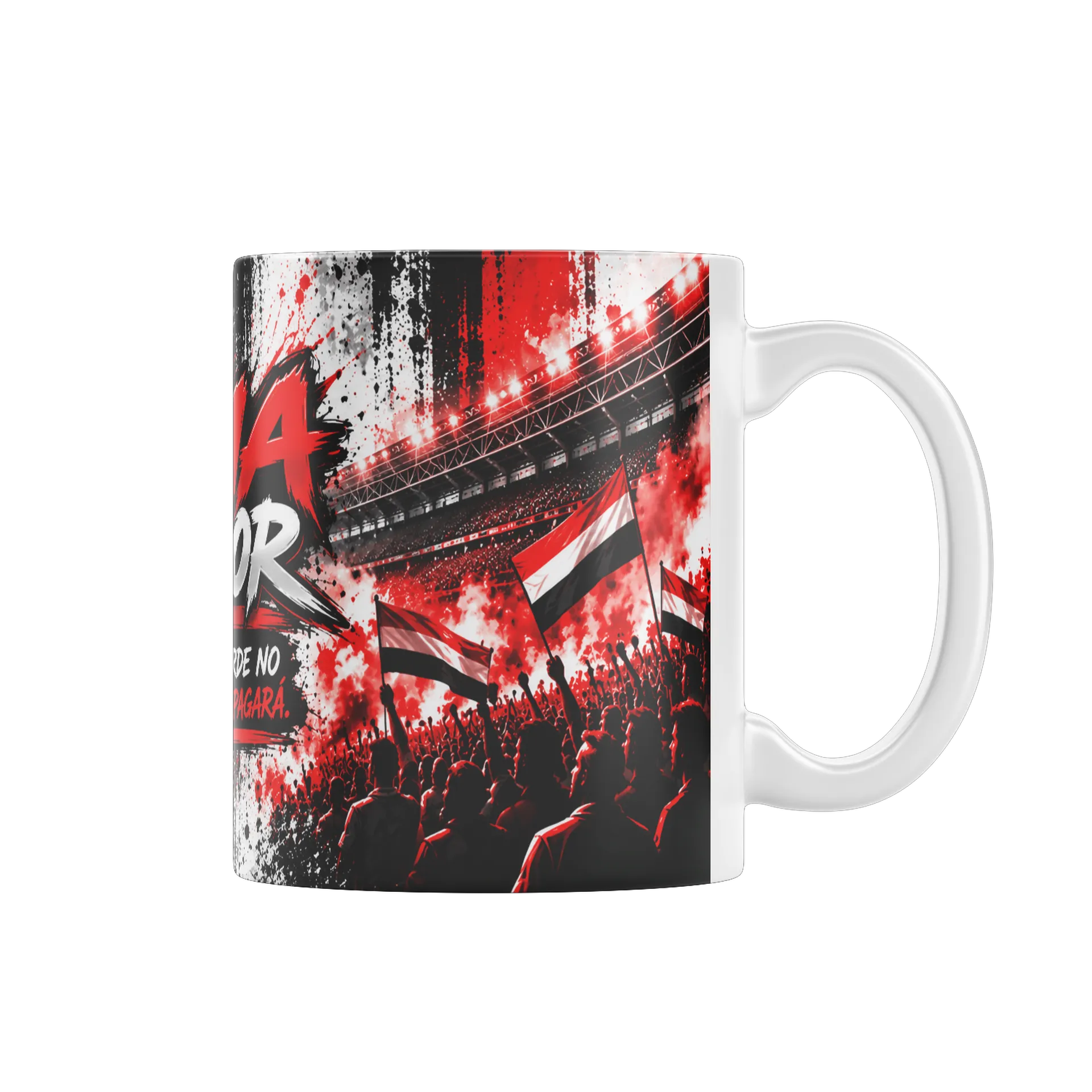 Caneca Estampa Chama Tricolor Tipográfica Vermelha e de CHAMA TRICOLOR — imagem 1 de 4