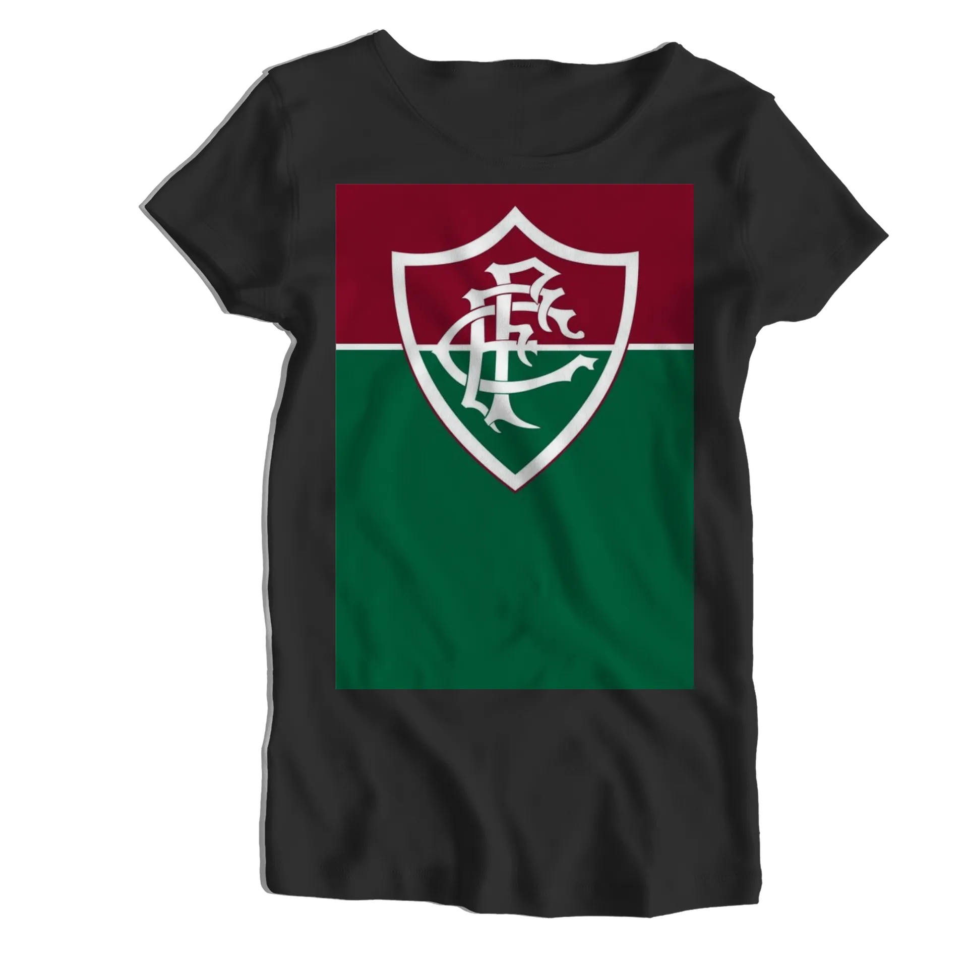 Camiseta Babylook Escudo Tricolor Fluminense 100% Algodão - Imagem 1