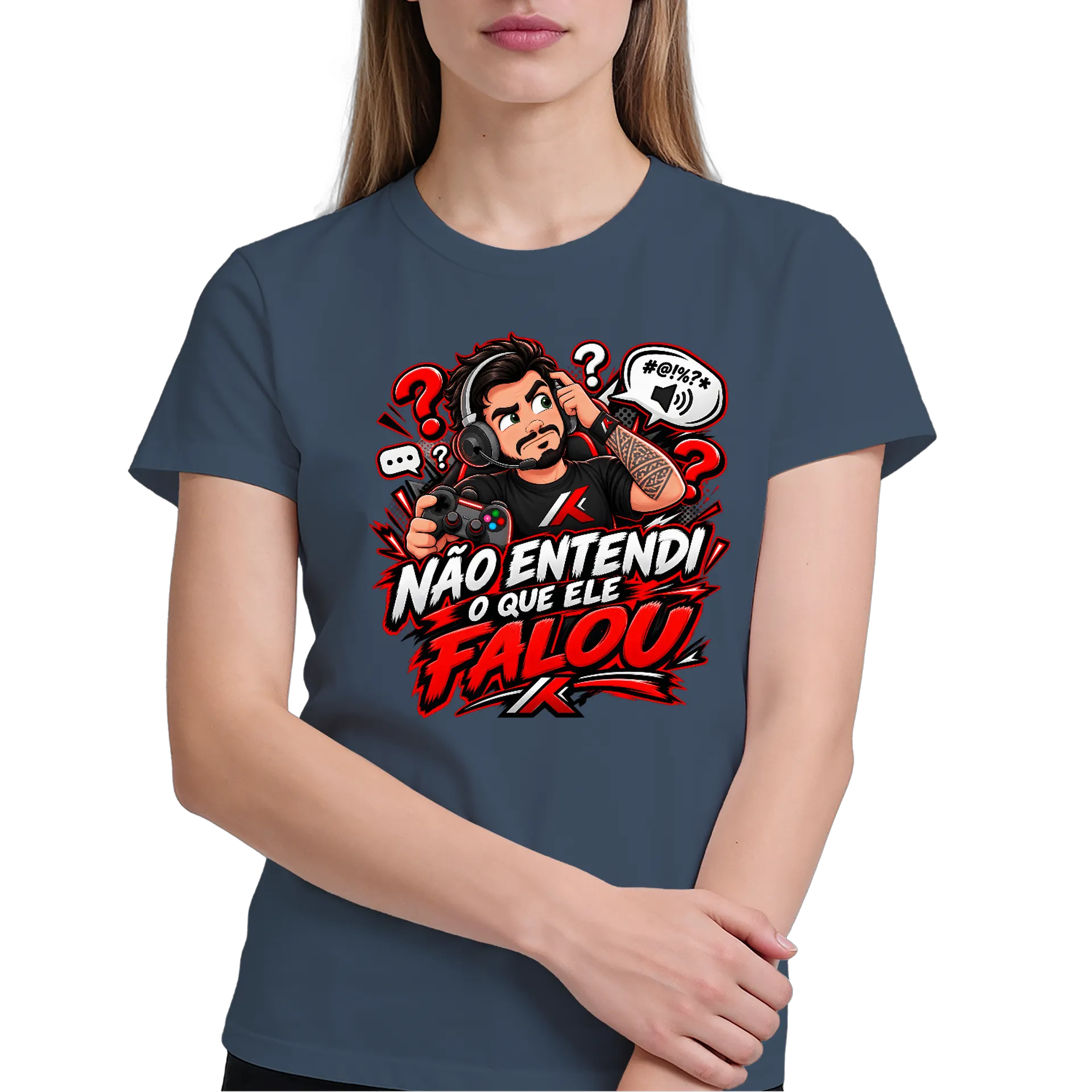 Camiseta Não Entendi O Que Ele FALOU 100% Algodão de Tio Khrebis — imagem 3 de 6