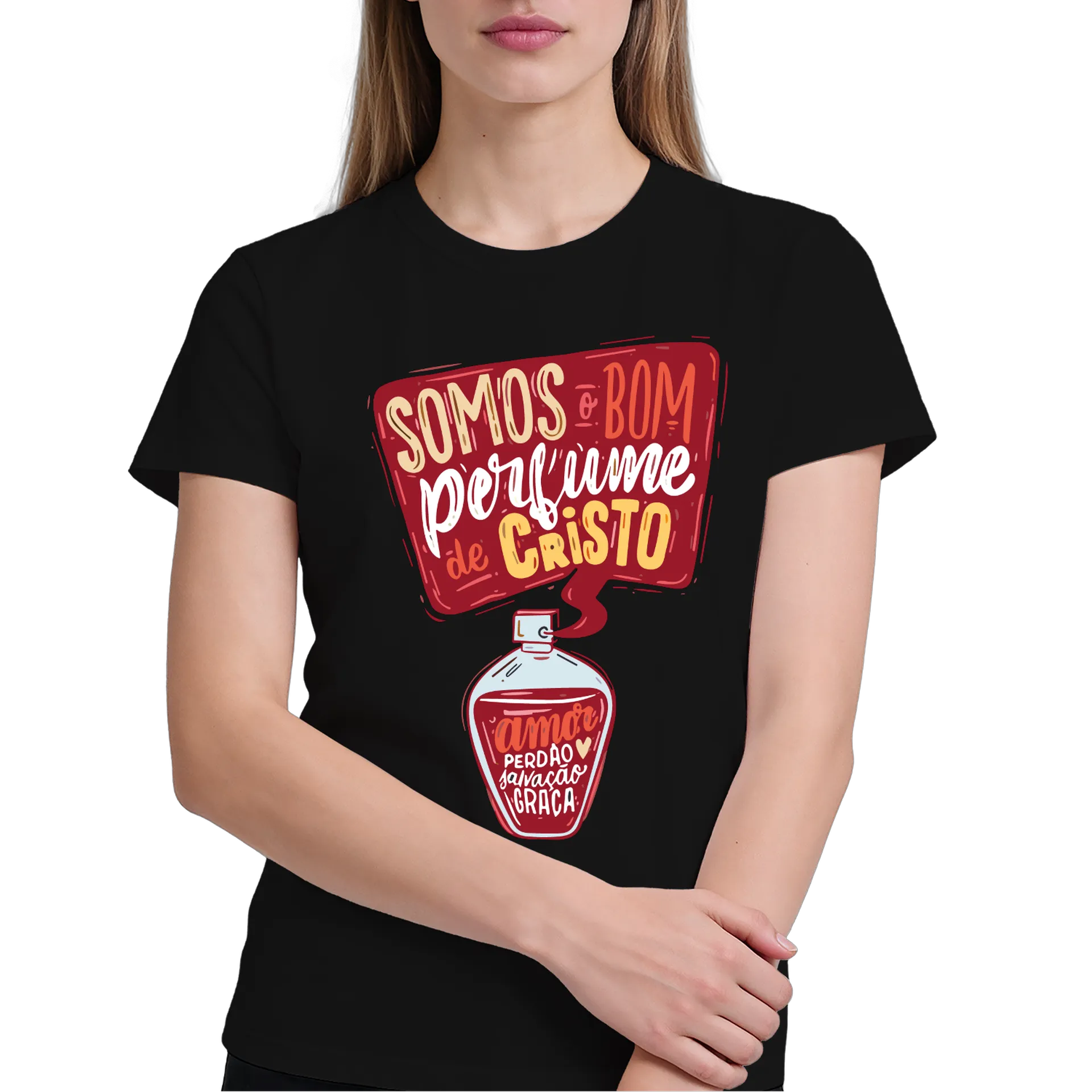Camiseta Estampa Perfume de Cristo 100% Algodão - Imagem 4
