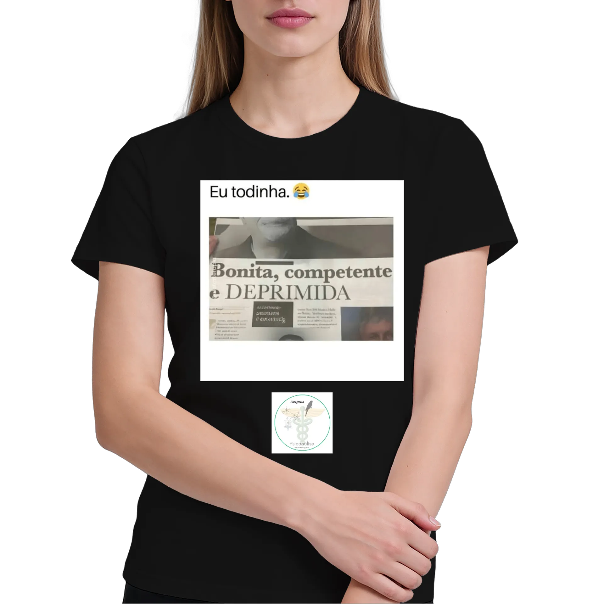 Camiseta Estampa Tipográfica Bonita Competente 100% Algodão - Imagem 4