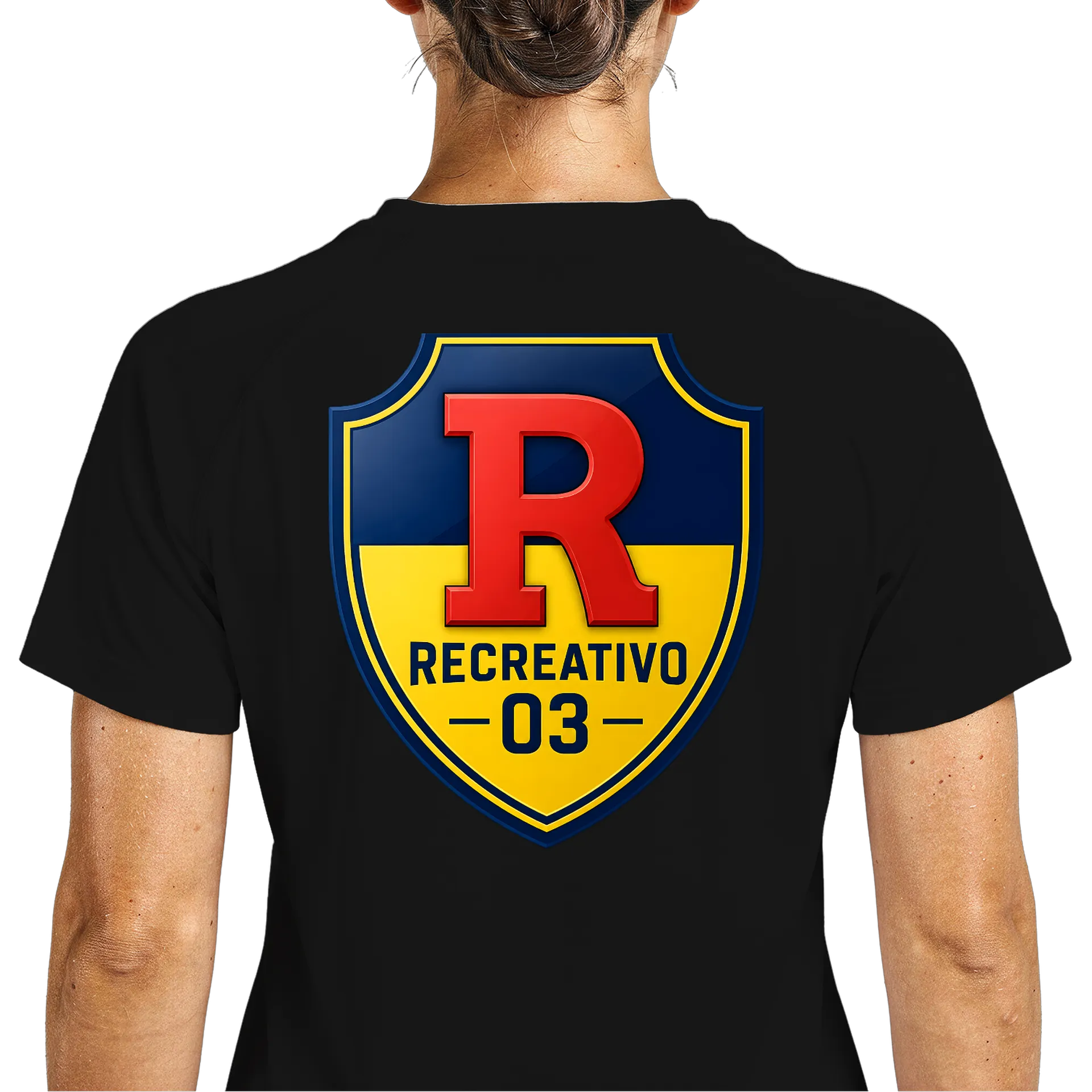 Camiseta Dry Fit Escudo Recreativo 03 Vermelho e Amarelo - Imagem 5