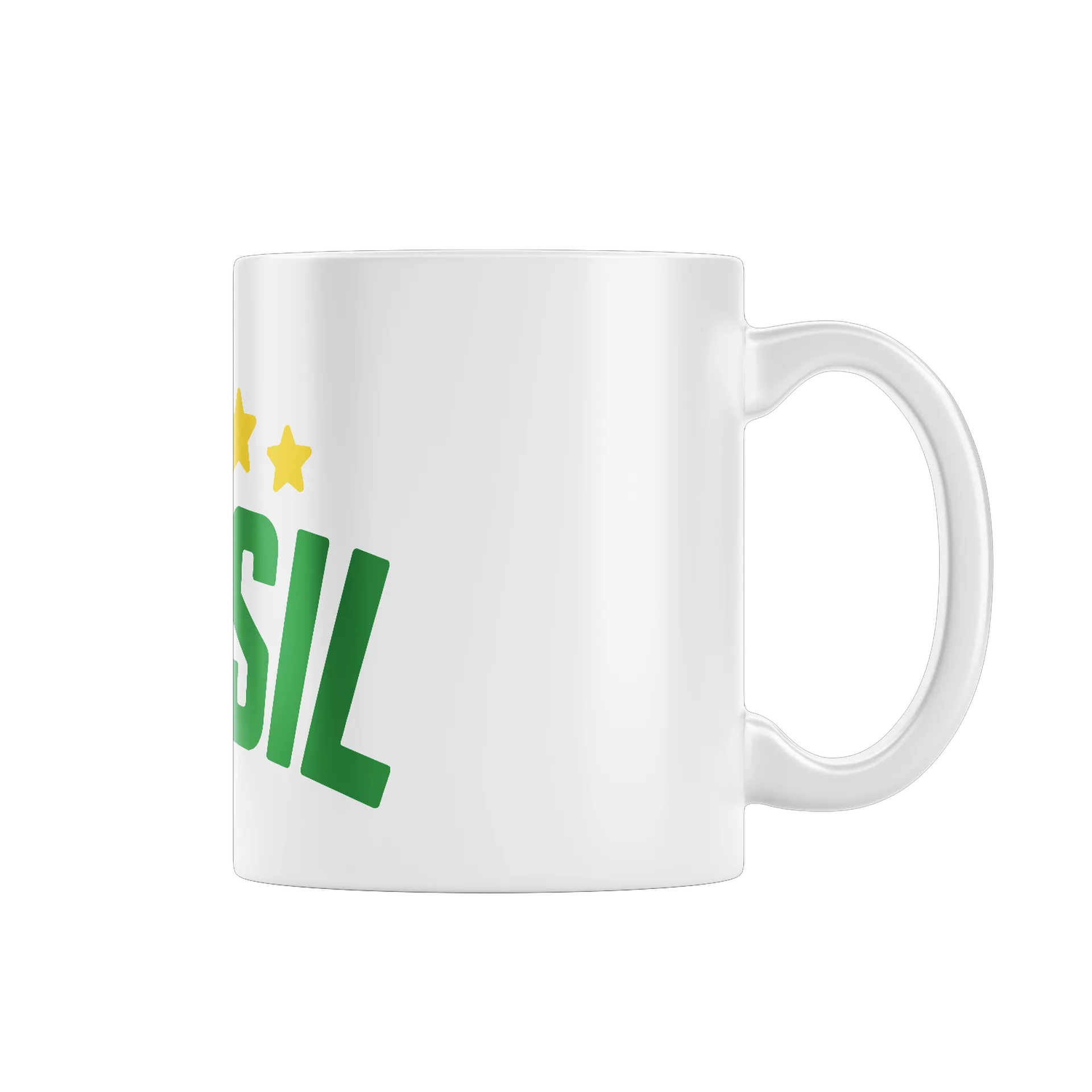 Caneca Porcelana Brasil 325ml Estampa Verde e Amarela - Imagem 1