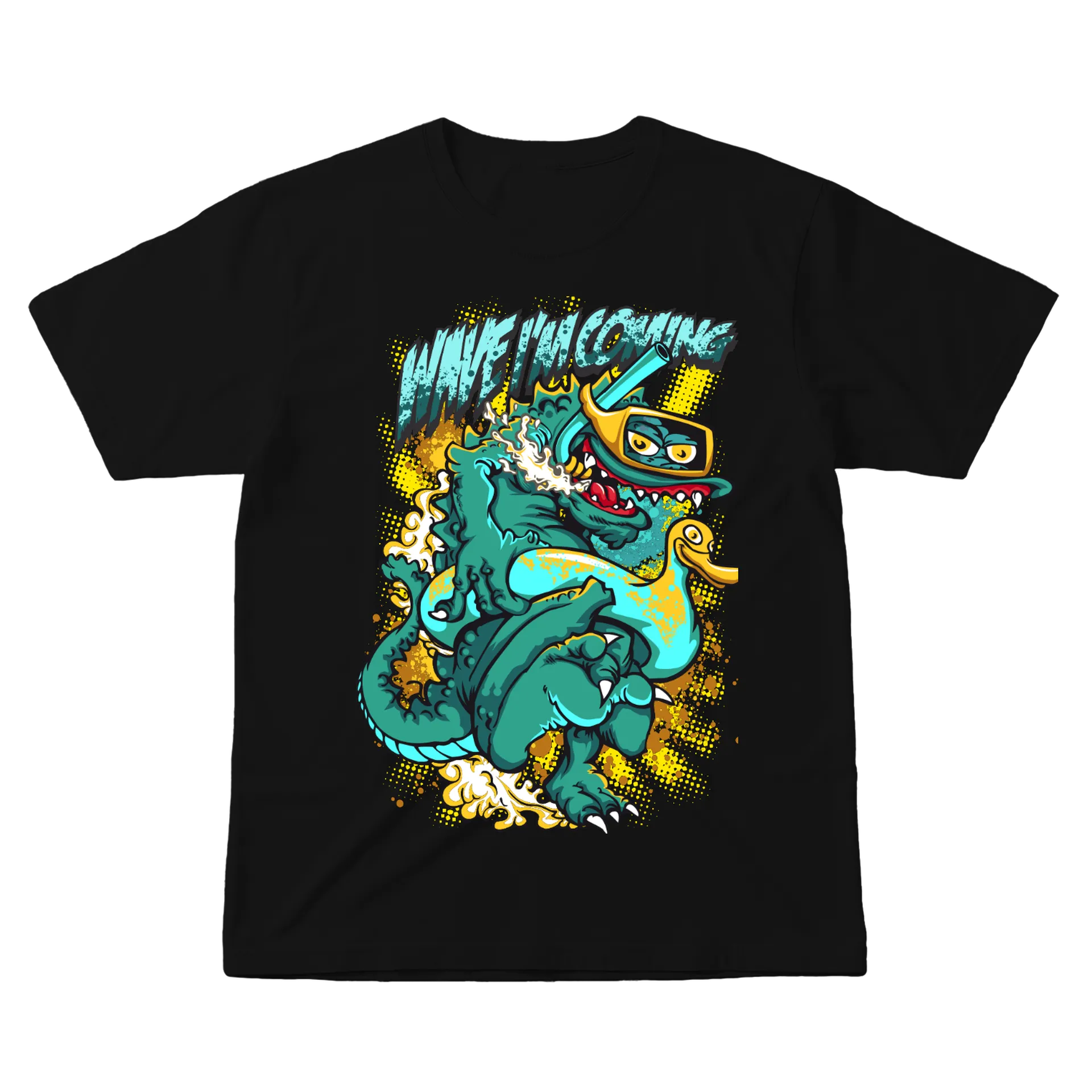 Camiseta Monstro Dinossauro Azul 100% Algodão - Imagem 1