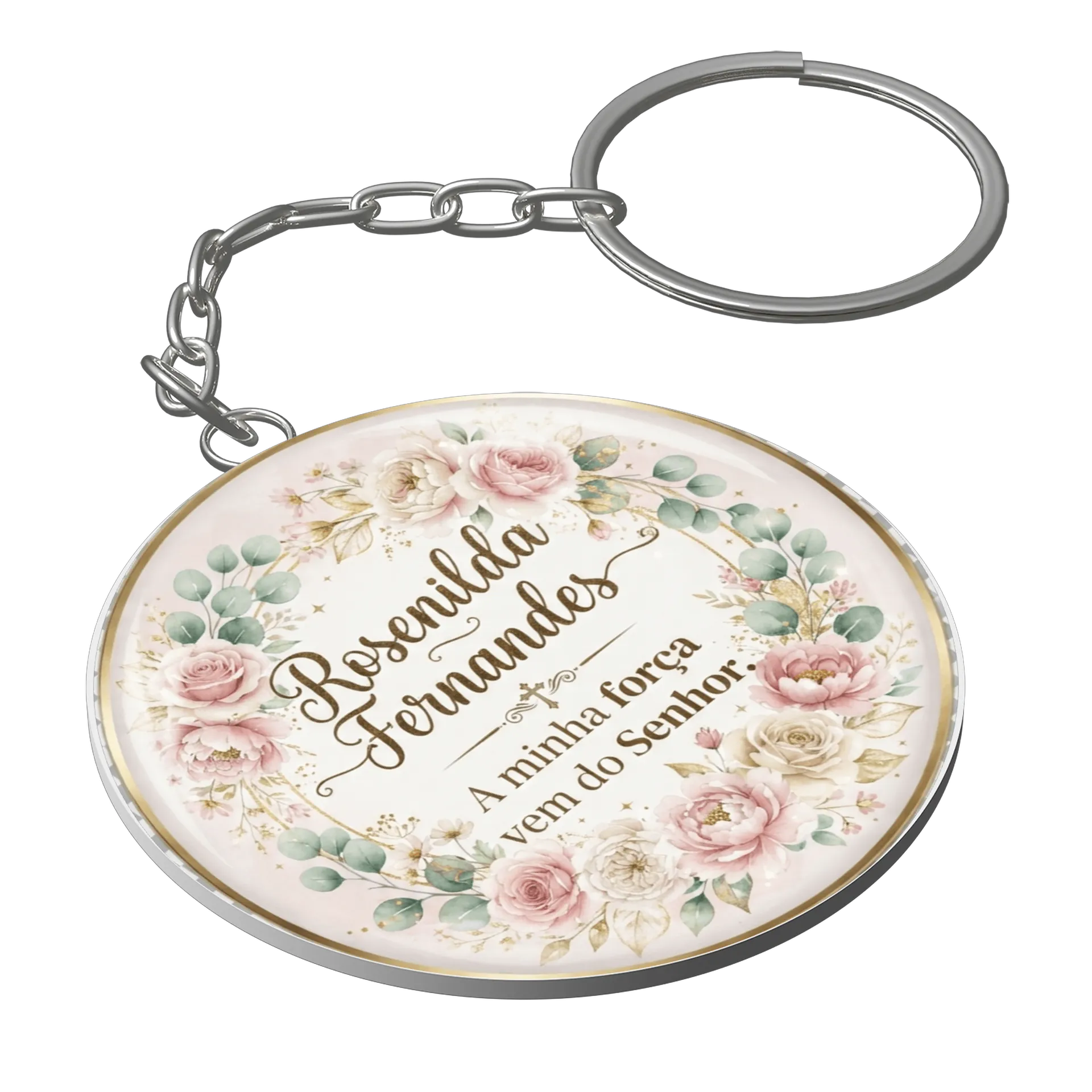 Chaveiro MDF Florais Rosa Aforca Vem do Senhor Conversão de Loja virtual  Rosenilda Fernandes  — imagem 1 de 3