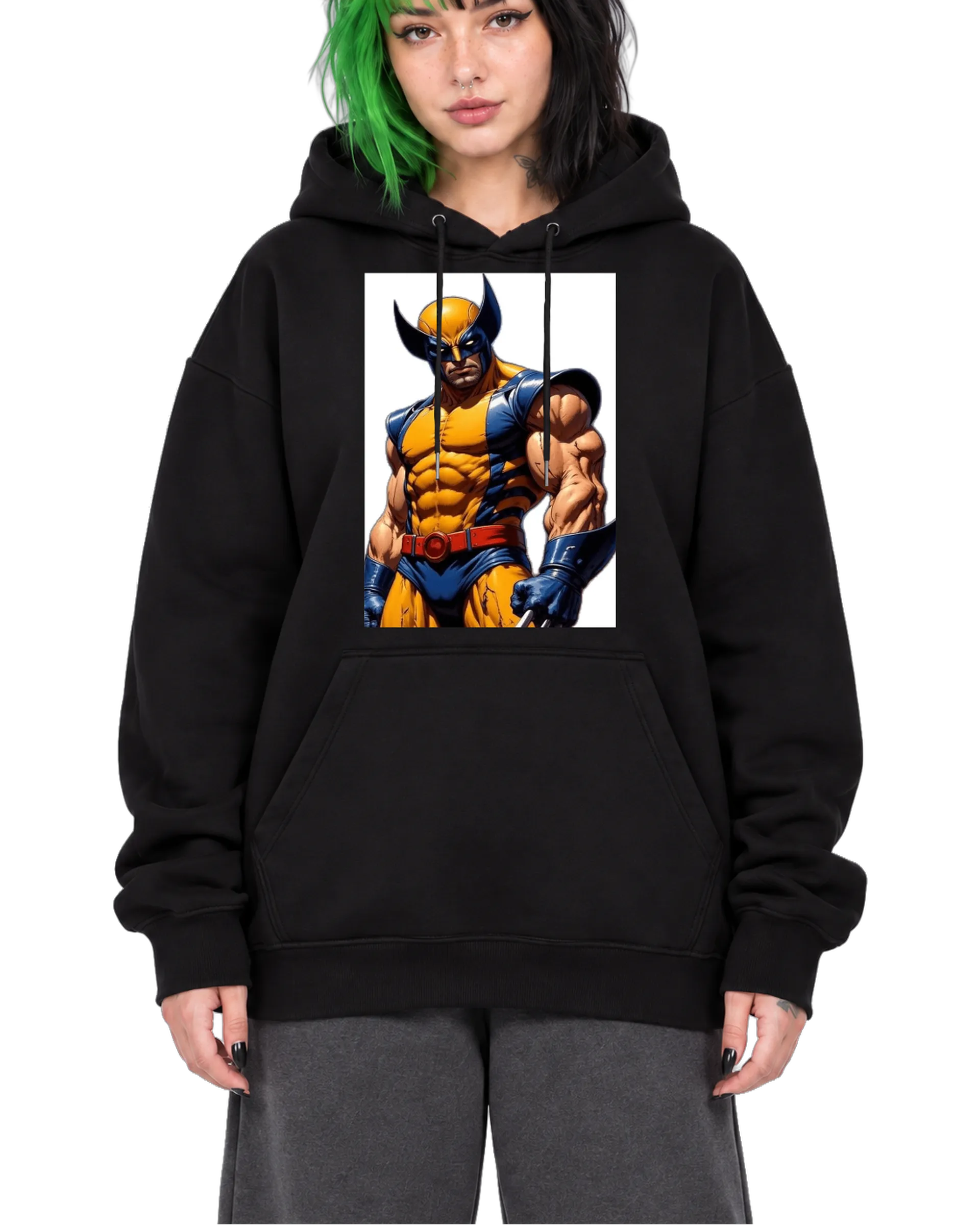 Blusa Moletom Canguru Herói Mascarado Amarelo e Azul - Imagem 1