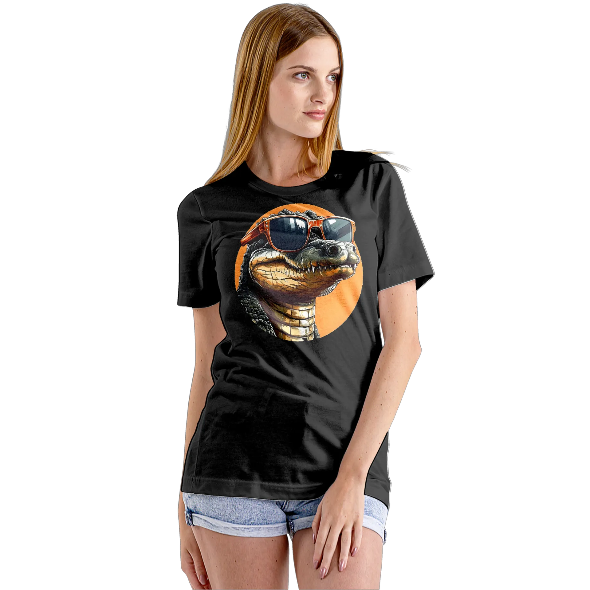 Camiseta Babylook Jacaré de Óculos Estilo Cartoon 100% - Imagem 5