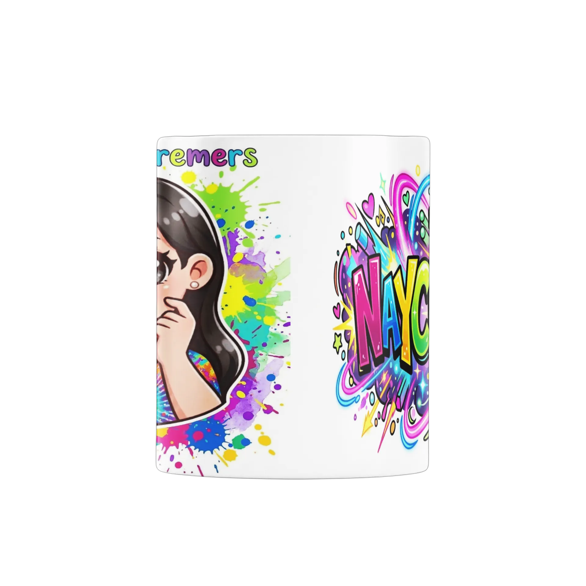 Caneca NaychronStreamers Menina Cartoon Estampa Colorida - Imagem 2