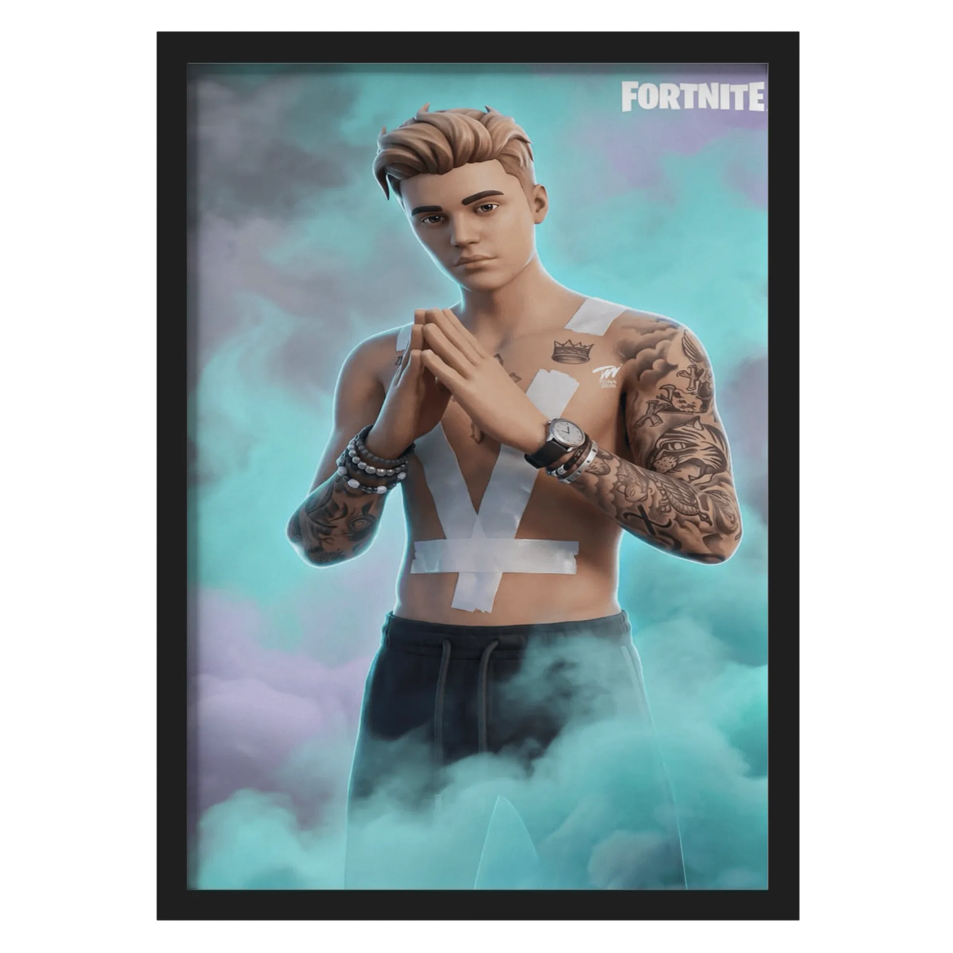 Quadro Estrelar Fortnite Com Vidro A3 MDF e Vidro - Imagem 1