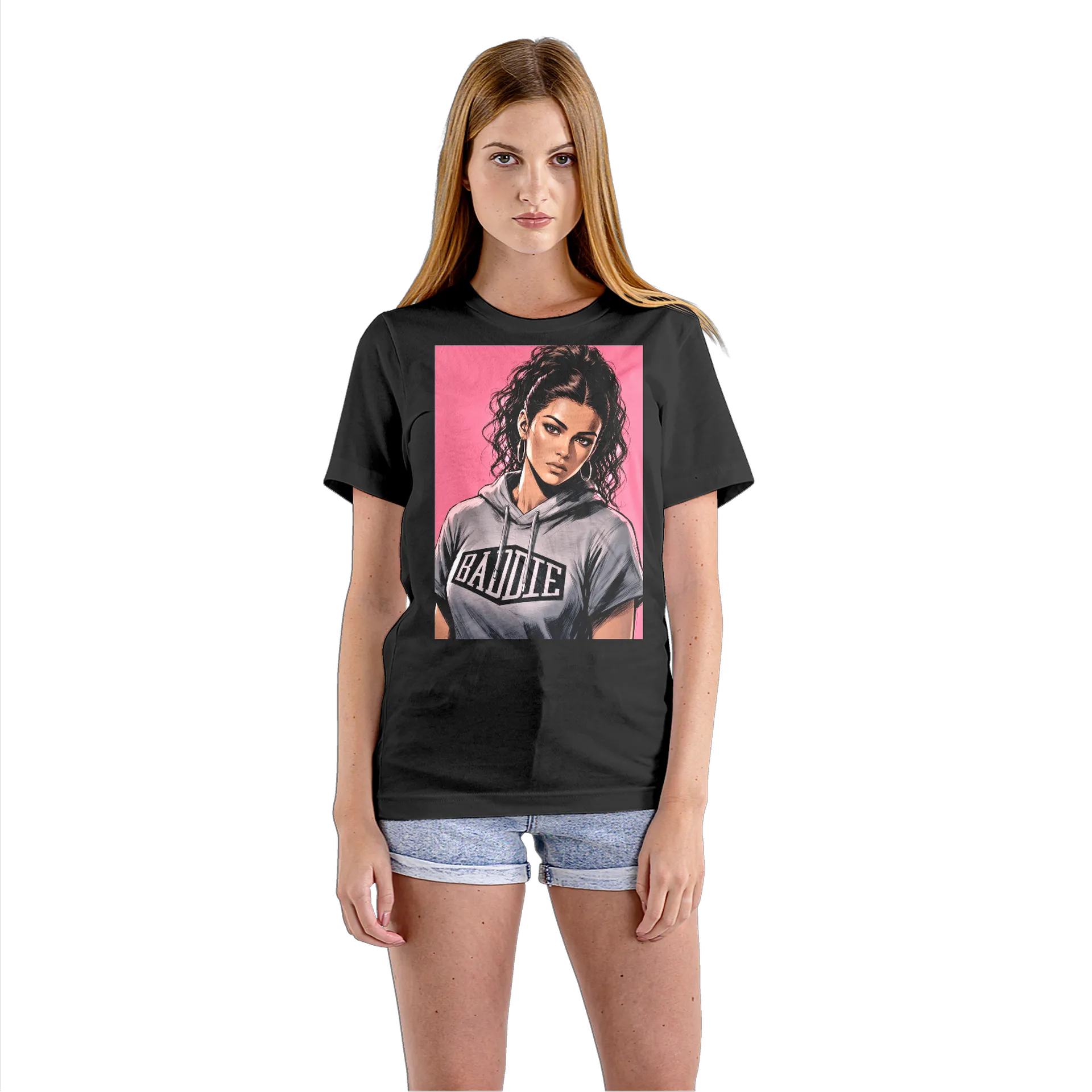 Camiseta Babylook Estampa BATTLE Retrato Ilustrado 100% - Imagem 3