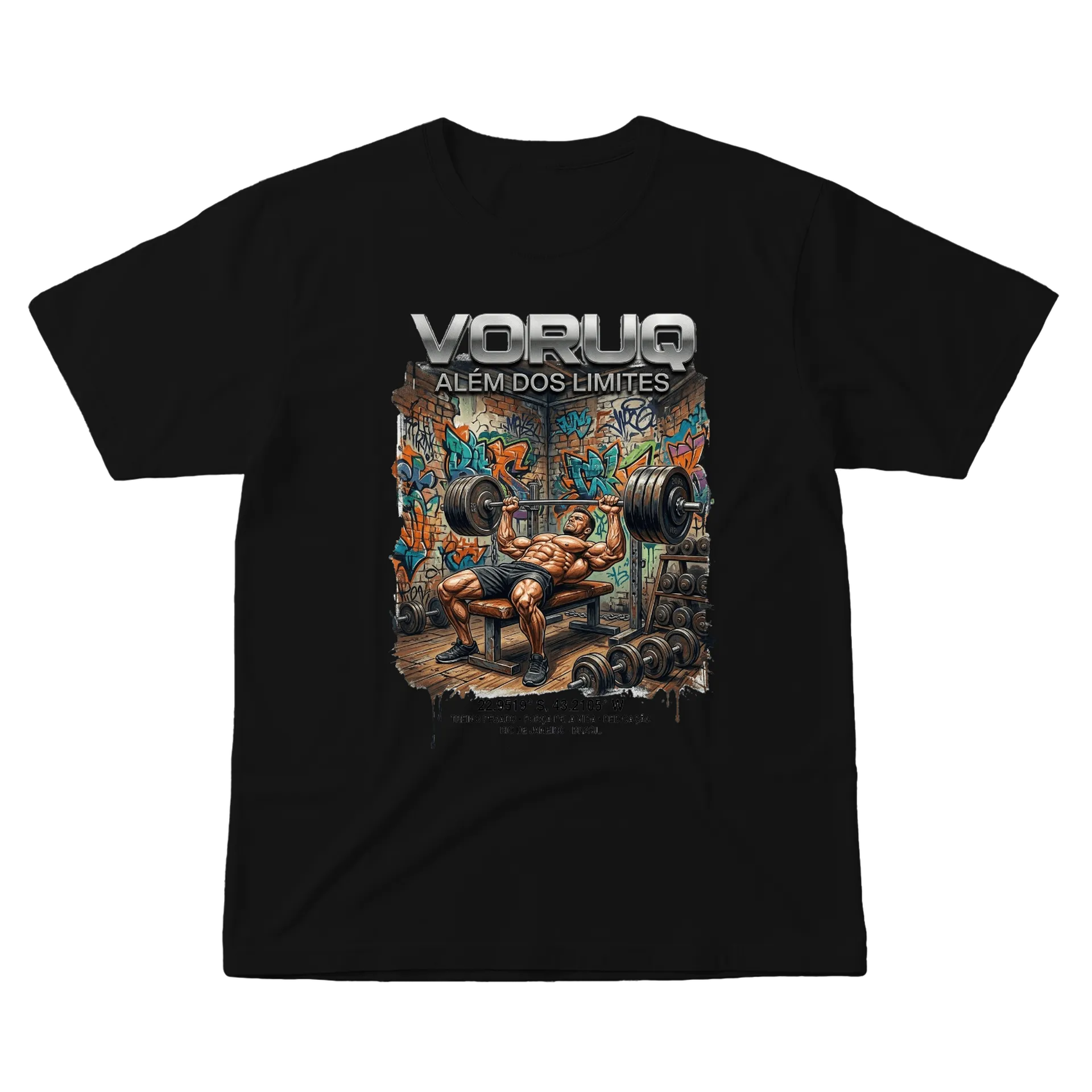 Camiseta Bodybuilder Supino Grafite 100% Algodão de VORUQ — imagem 1 de 6