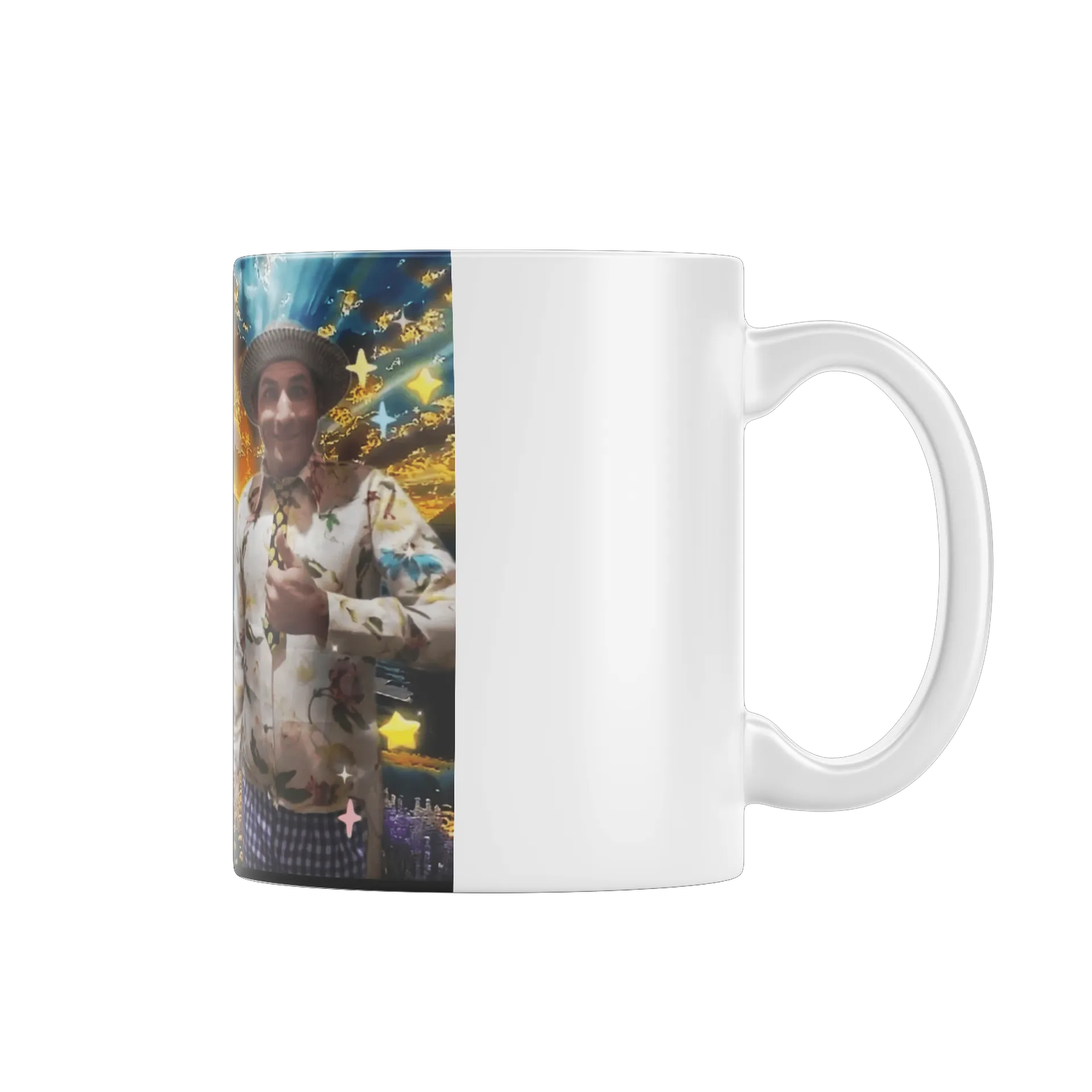 Caneca Porcelana Estampa Colorida 325ml de cleodearaujo