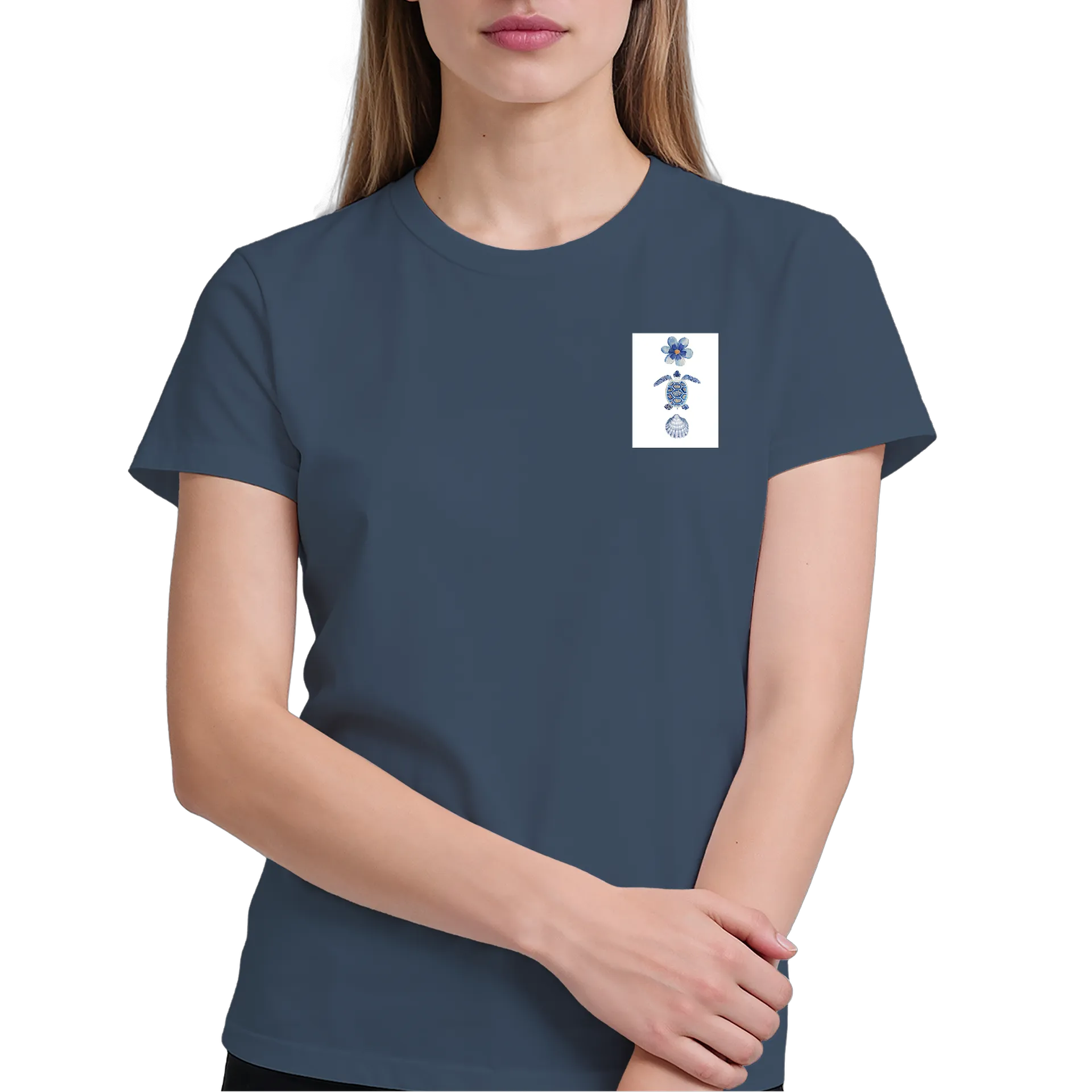 Camiseta Vida Marinha Azul 100% Algodão - Imagem 3
