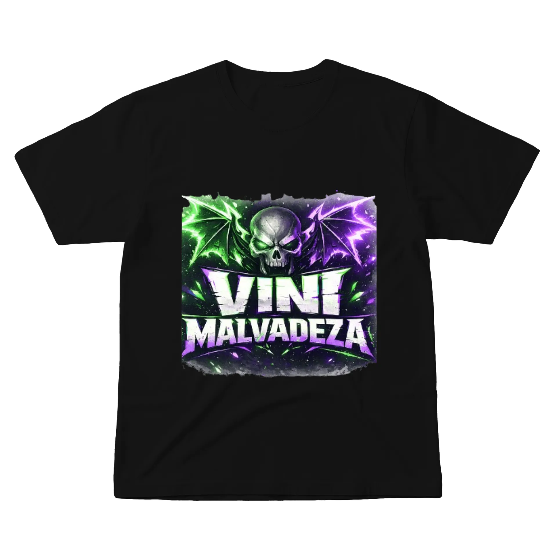 Camiseta Estampa Caveira Dragão Verde 100% Algodão de Vinicius