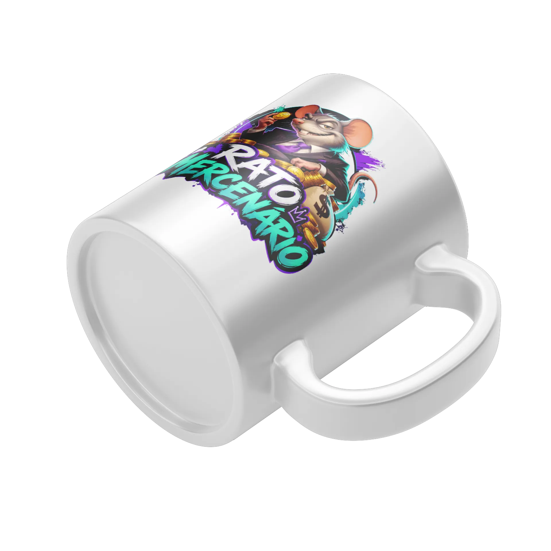 Caneca Rato Mercenário Cartoon Estampa Colorida 325ml - Imagem 4