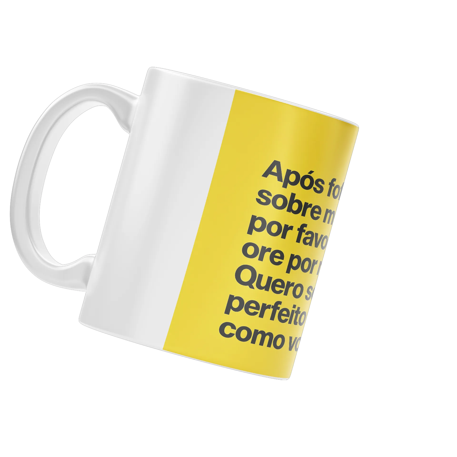 Caneca Texto Amarelo Estampa Citação 325ml - Imagem 4