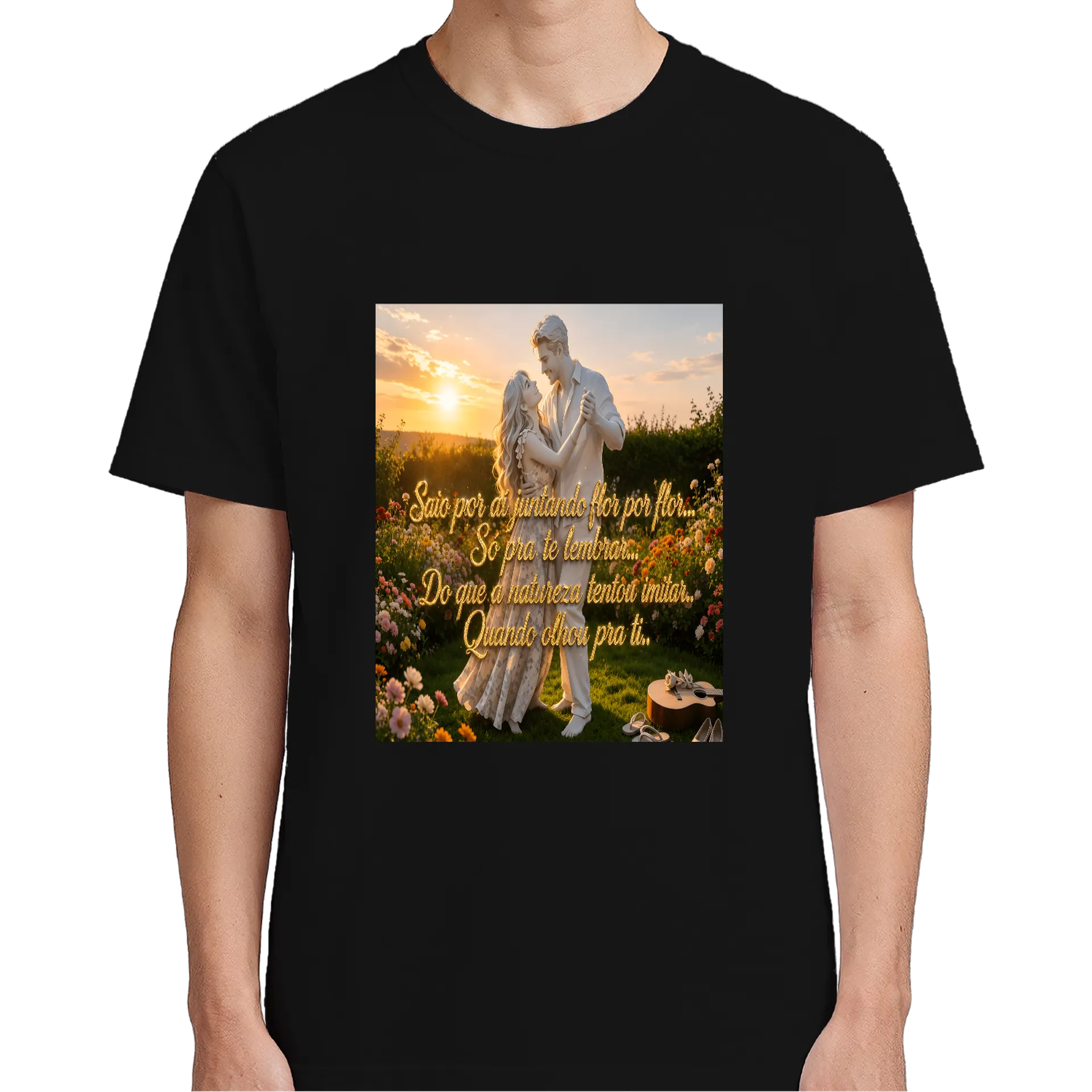 Camiseta Frase Flor no Campo Ouro - Imagem 4