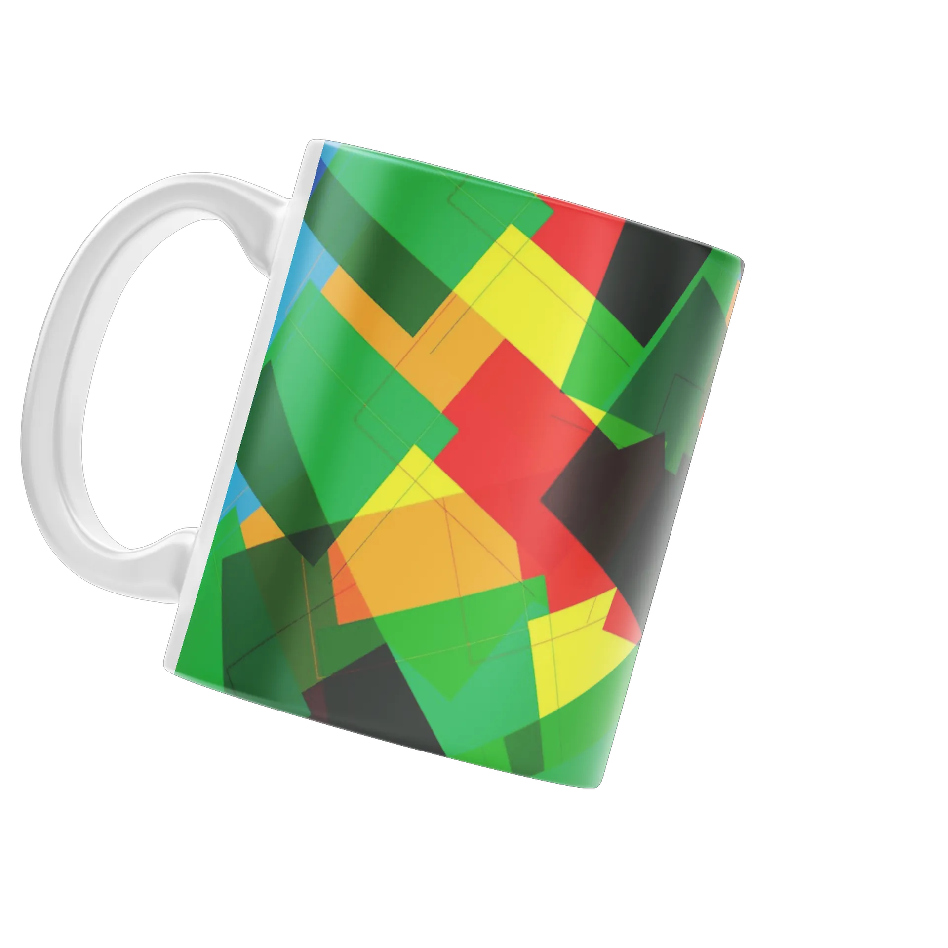 Caneca Porcelana Estampa Abstrata Colorida 325ml - Imagem 3
