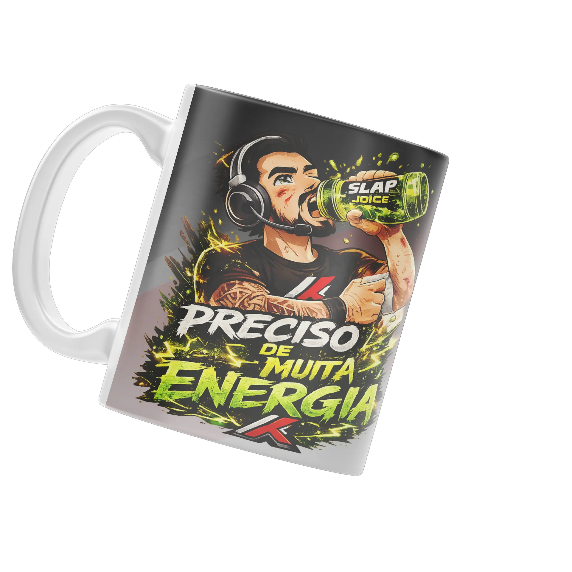 Caneca Porcelana Preciso de Muita Energia 325ml - Imagem 3