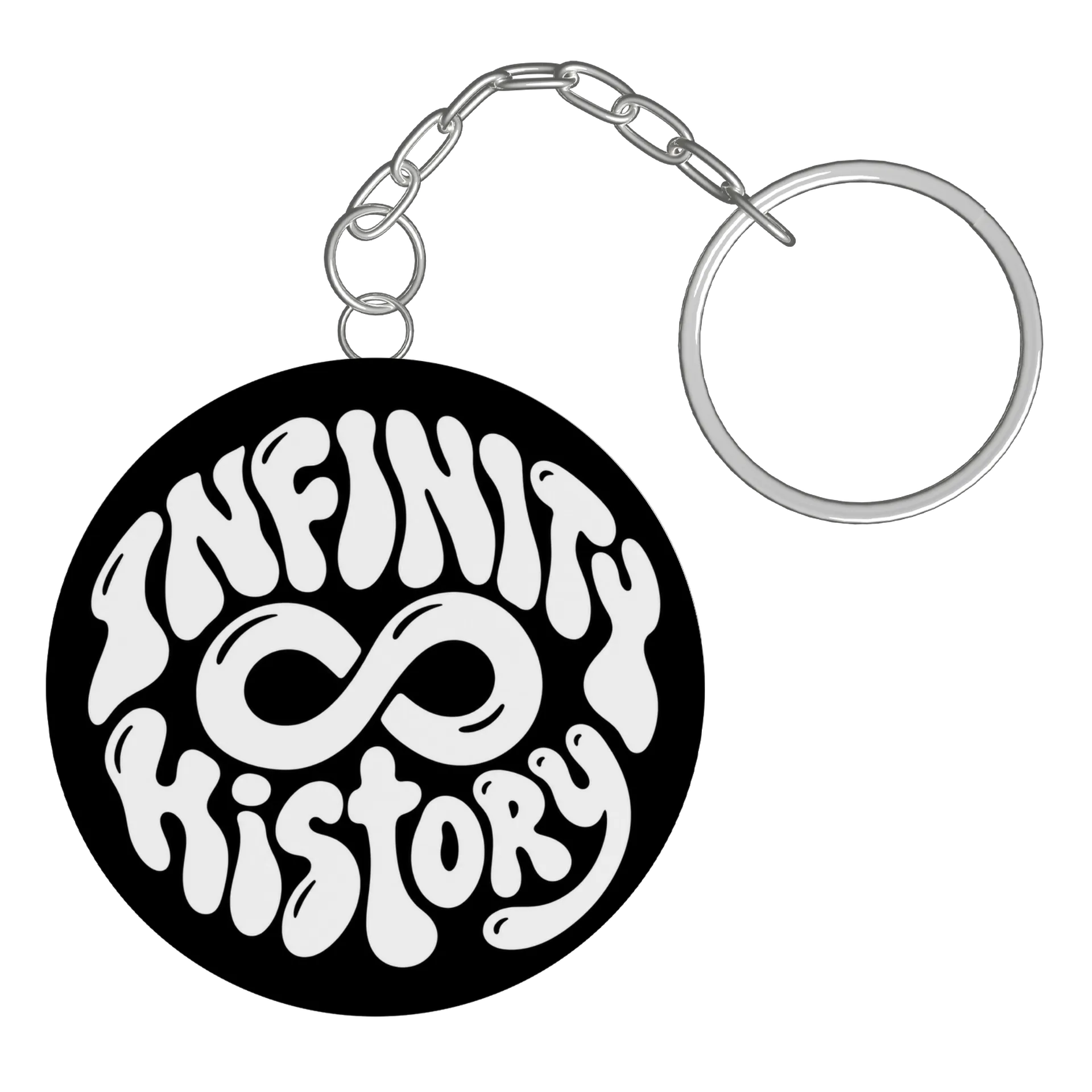 Chaveiro MDF Estampa Tipográfica Branca Infinito History de Infinity History — imagem 2 de 3