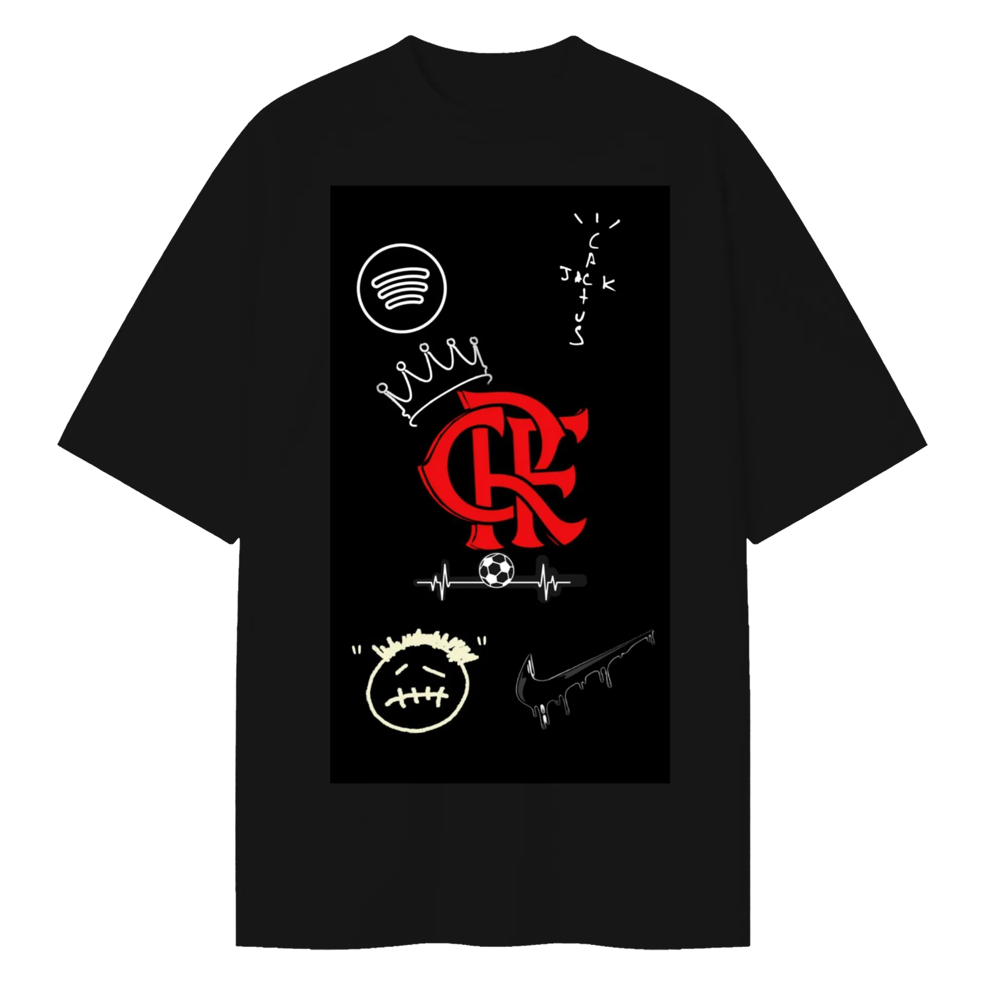 Camiseta Oversized Pedro 9 Flamengo Estampa Vermelha 100% - Imagem 2