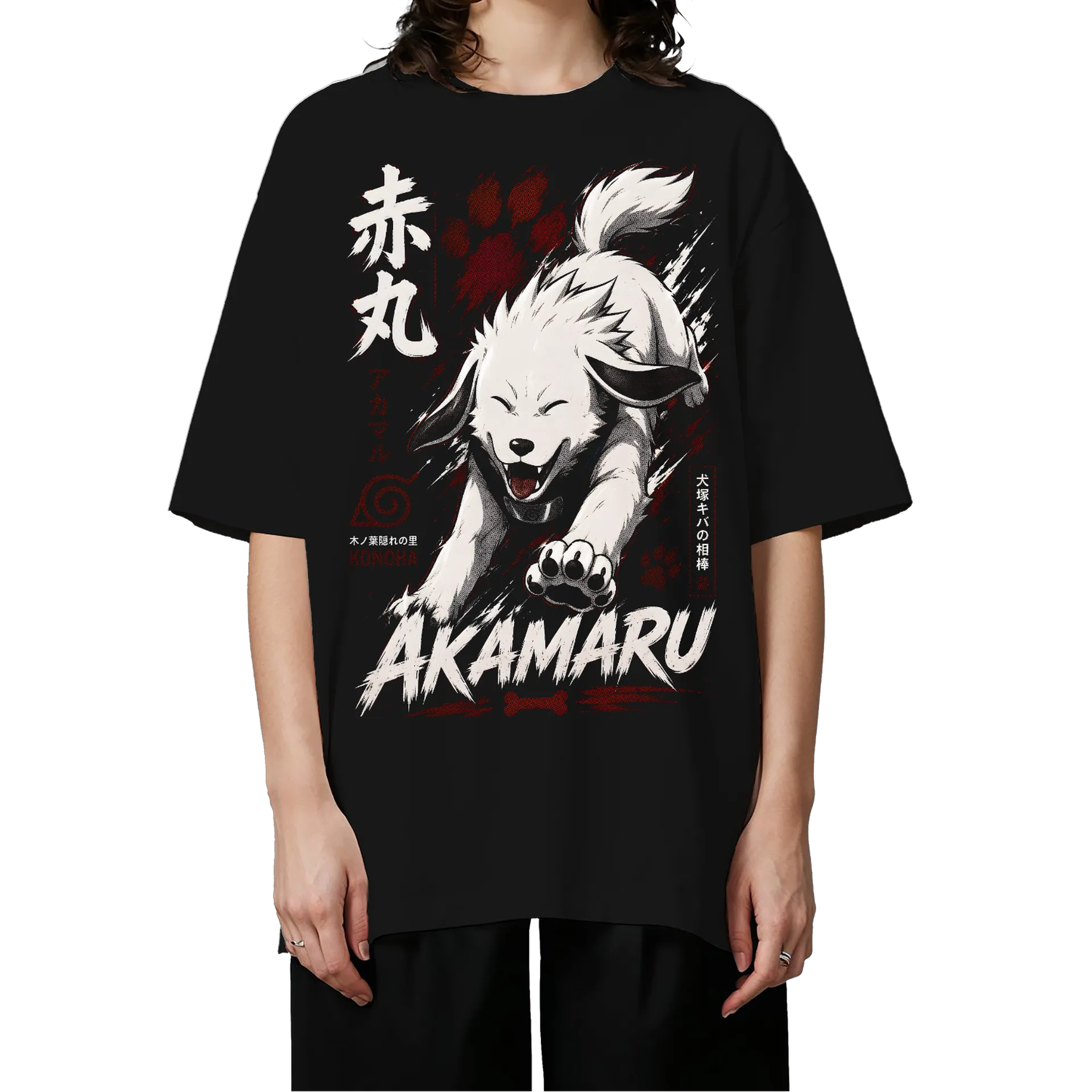Camiseta Oversized Akamaru Anime Naruto Premium - Imagem 3