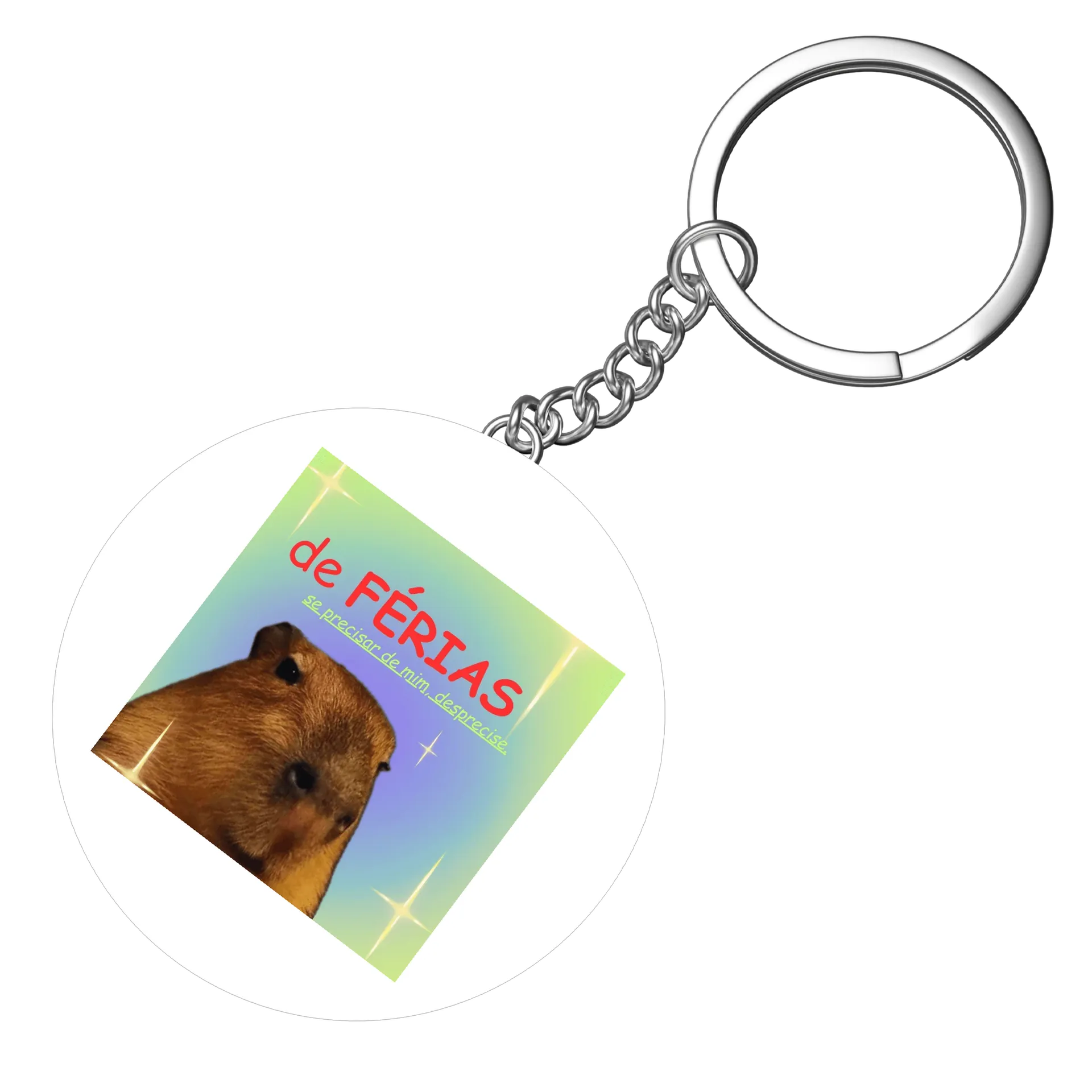 Chaveiro MDF Capivara de Férias 5x5cm - Imagem 4